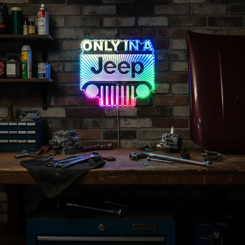 Pontiac 1930 Old Logo Neon RGB Edge Lit LED Sign