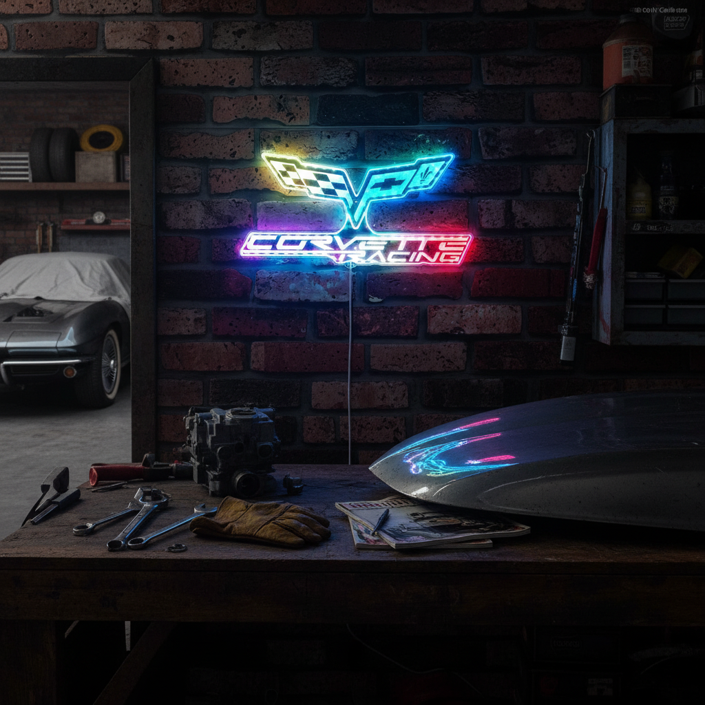 Pontiac 1930 Old Logo Neon RGB Edge Lit LED Sign