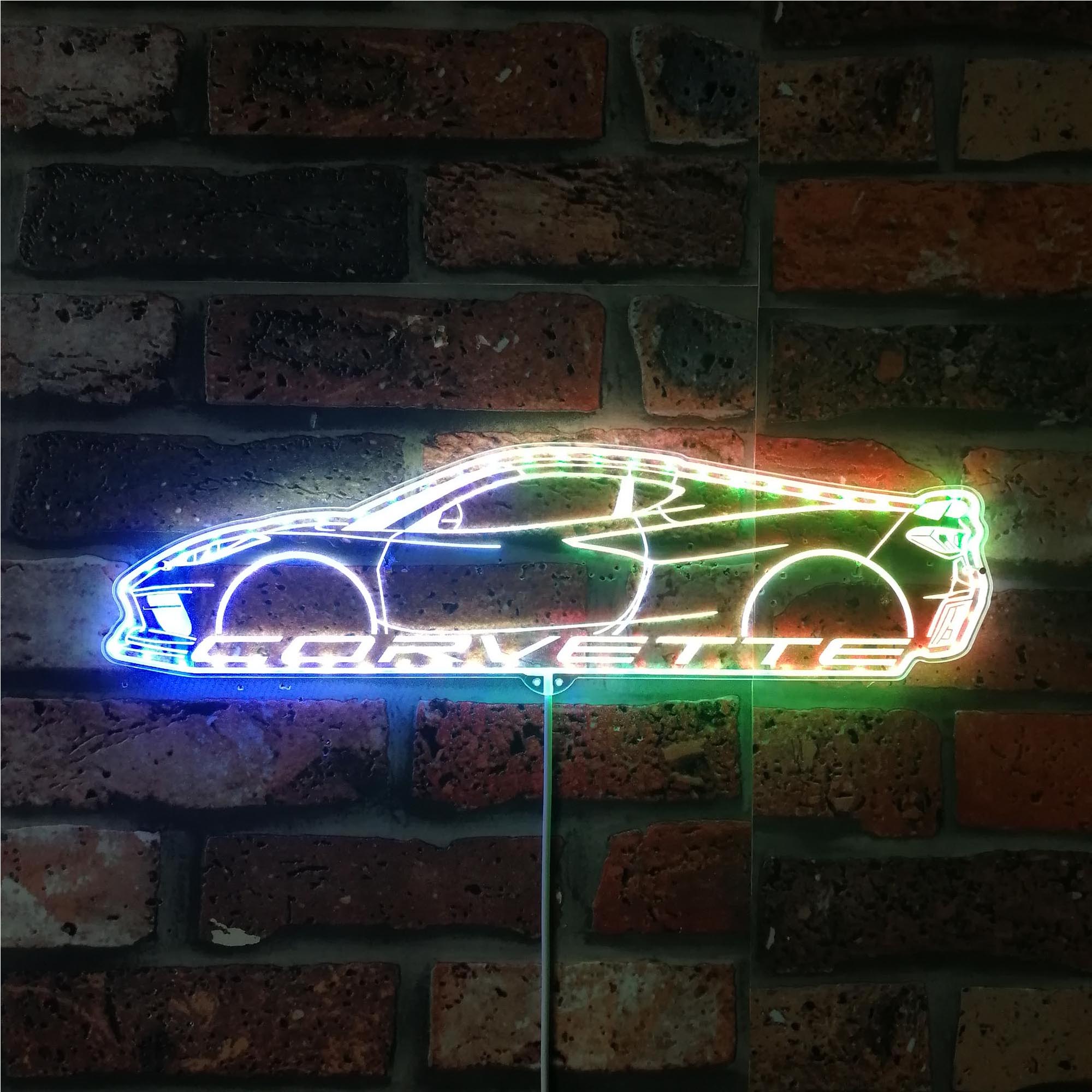 Corvette C8 Dynamic RGB Edge Lit LED Sign