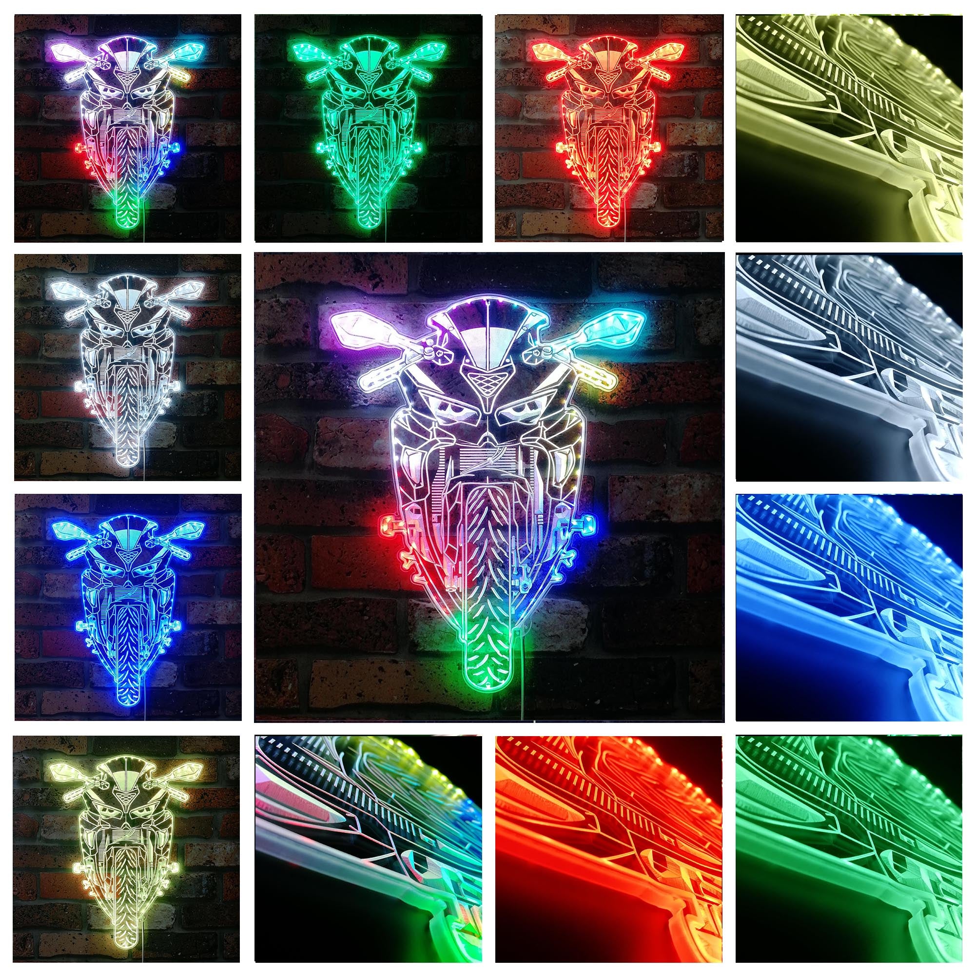 Motorcycles Kawasaki Dynamic RGB Edge Lit LED Sign