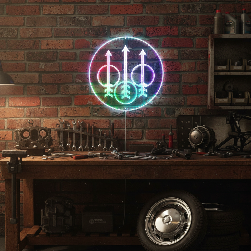 Pontiac Vintage 50s Neon RGB Edge Lit LED Sign