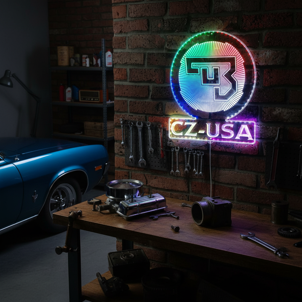 Pontiac Vintage 50s Neon RGB Edge Lit LED Sign