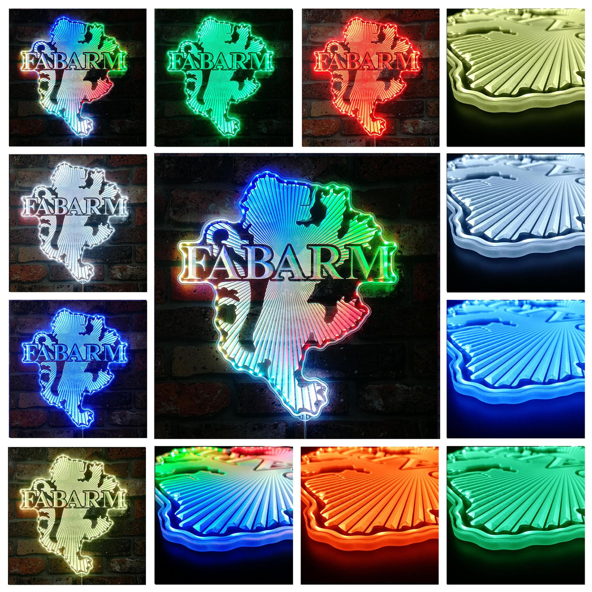 fabarm Dynamic RGB Edge Lit LED Sign | LED LAB CAVE