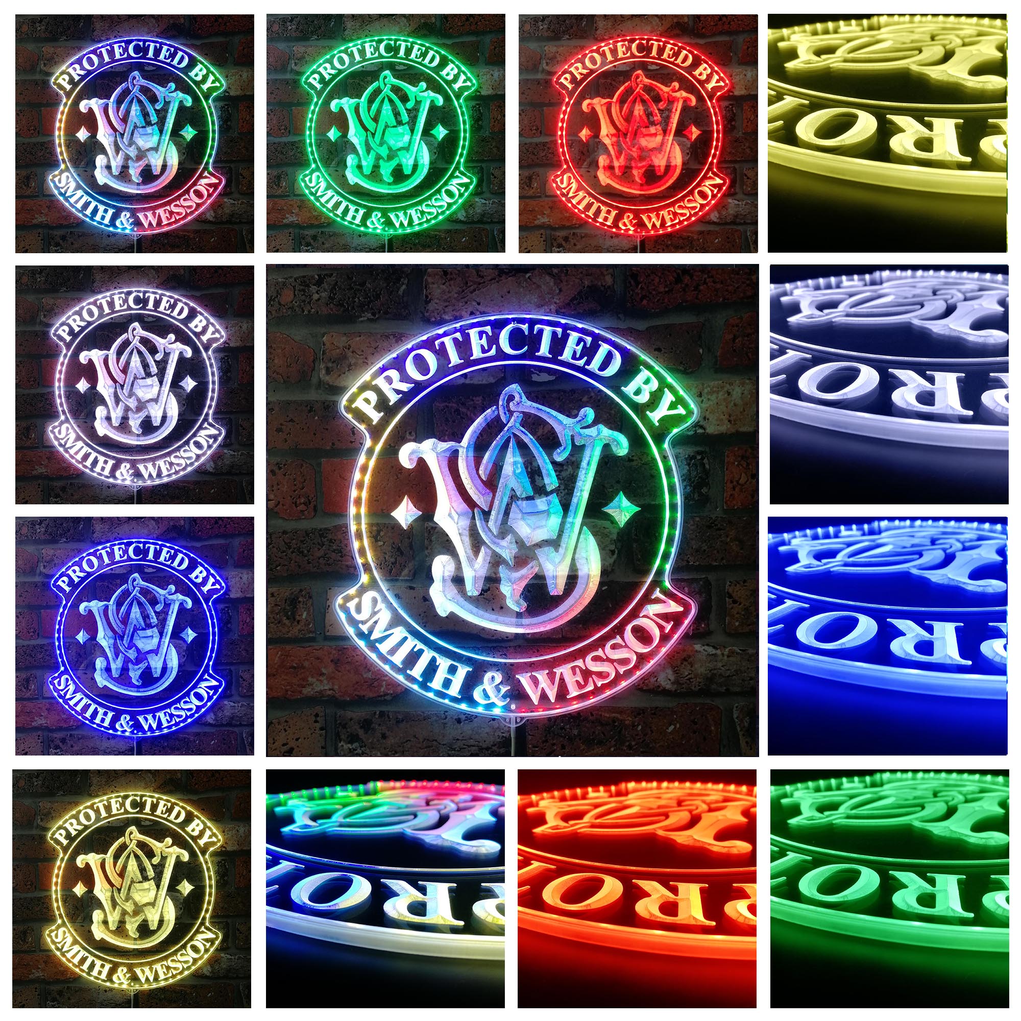 Smith & Wesson Dynamic RGB Edge Lit LED Sign