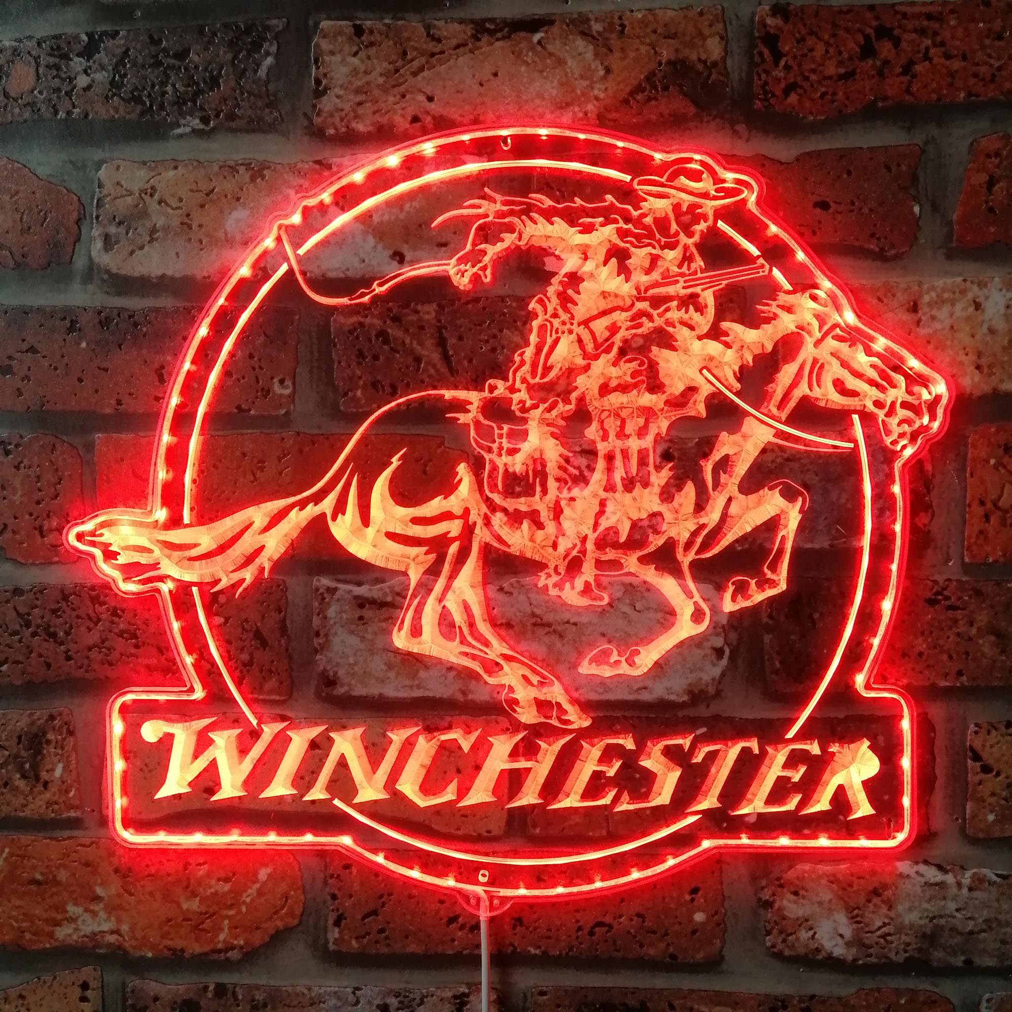 Winchester Logo Cowboys Dynamic RGB Edge Lit LED Sign