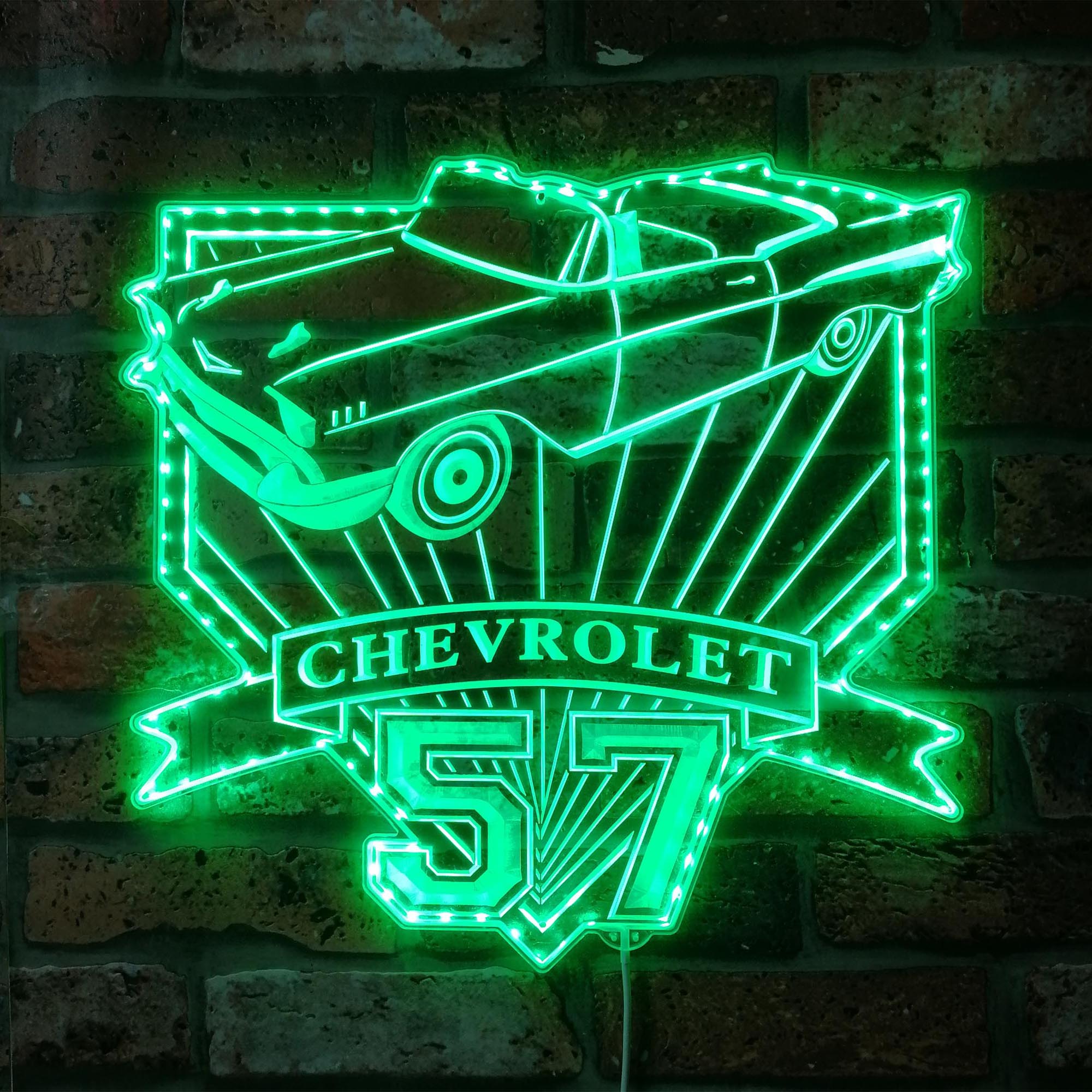 Chevrolet bel air convertible 1957 Dynamic RGB Edge Lit LED Sign