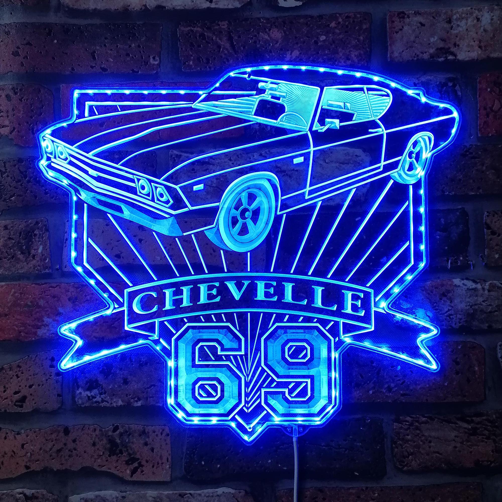 Chevrolet chevelle 1969 Dynamic RGB Edge Lit LED Sign