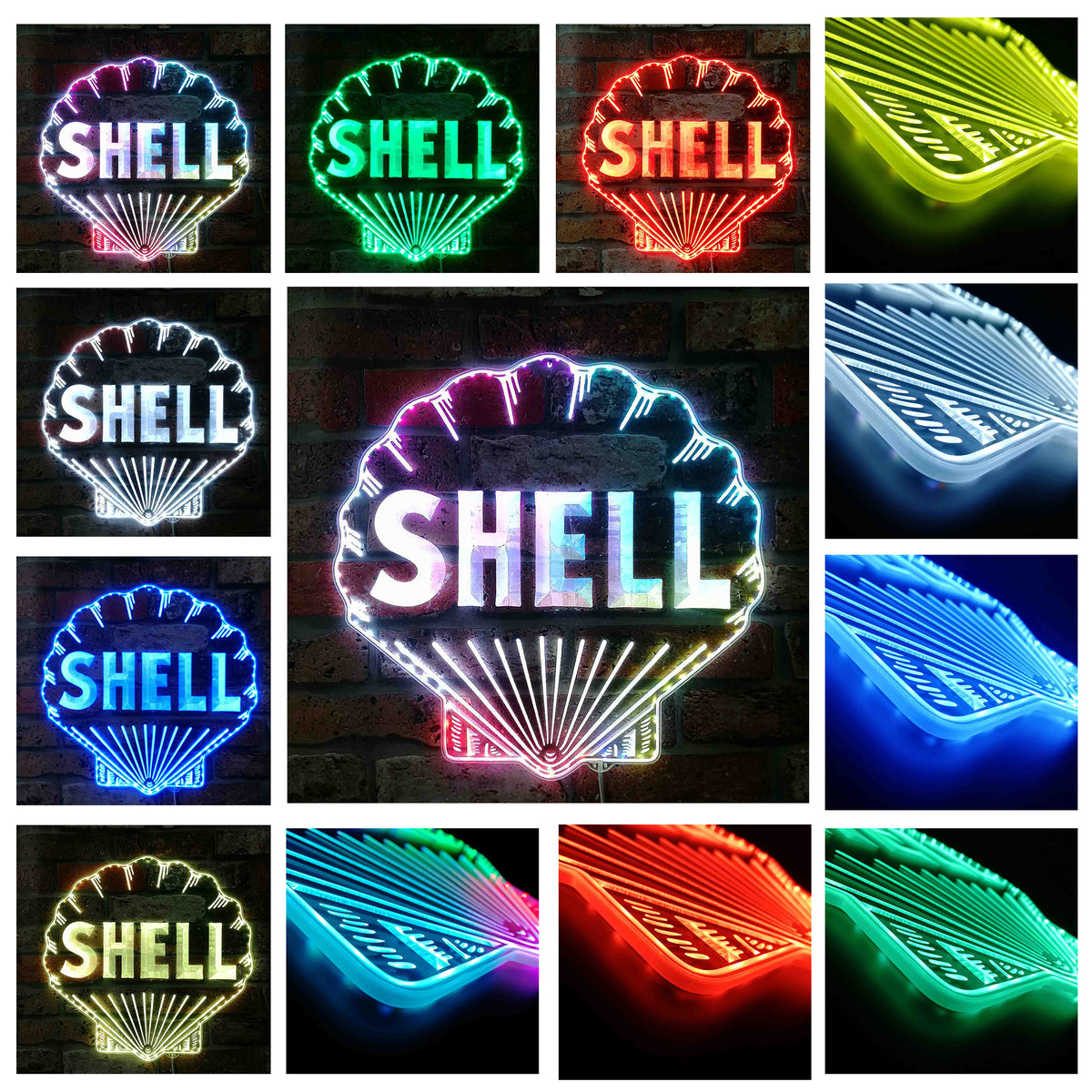SHELL Dynamic RGB Edge Lit LED Sign | PROLEDSIGN