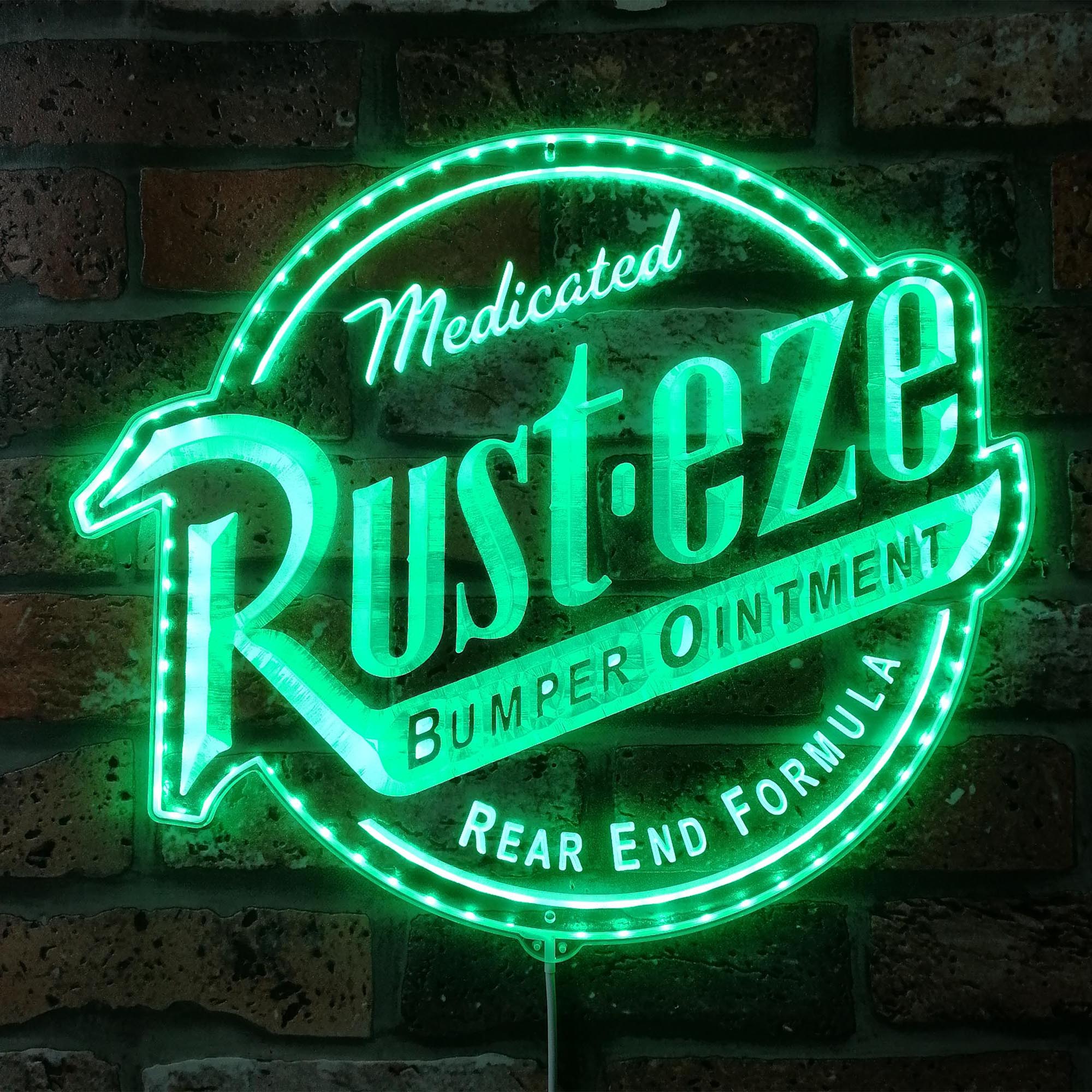 Rust Eze Sign Drawing Rust-Eze Car Dynamic RGB Edge Lit LED Sign | PROLEDSIGN