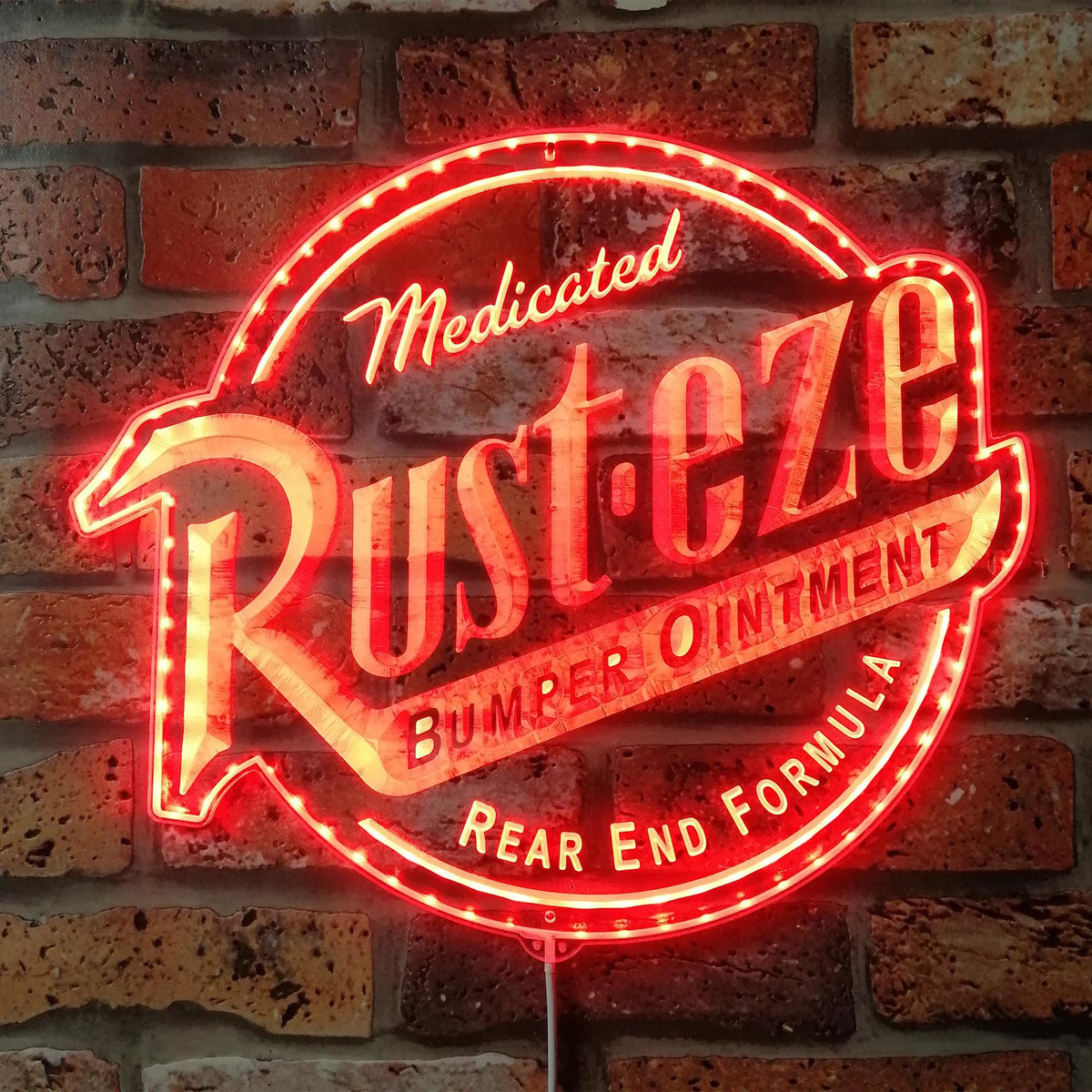 Rust Sign Led Rust-Eze Car Dynamic RGB Edge Lit LED Sign | PROLEDSIGN