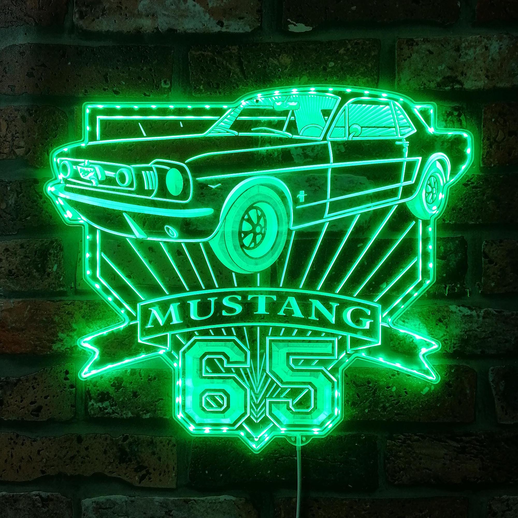 1965 Ford Mustang GT Neon RGB Edge Lit LED Sign