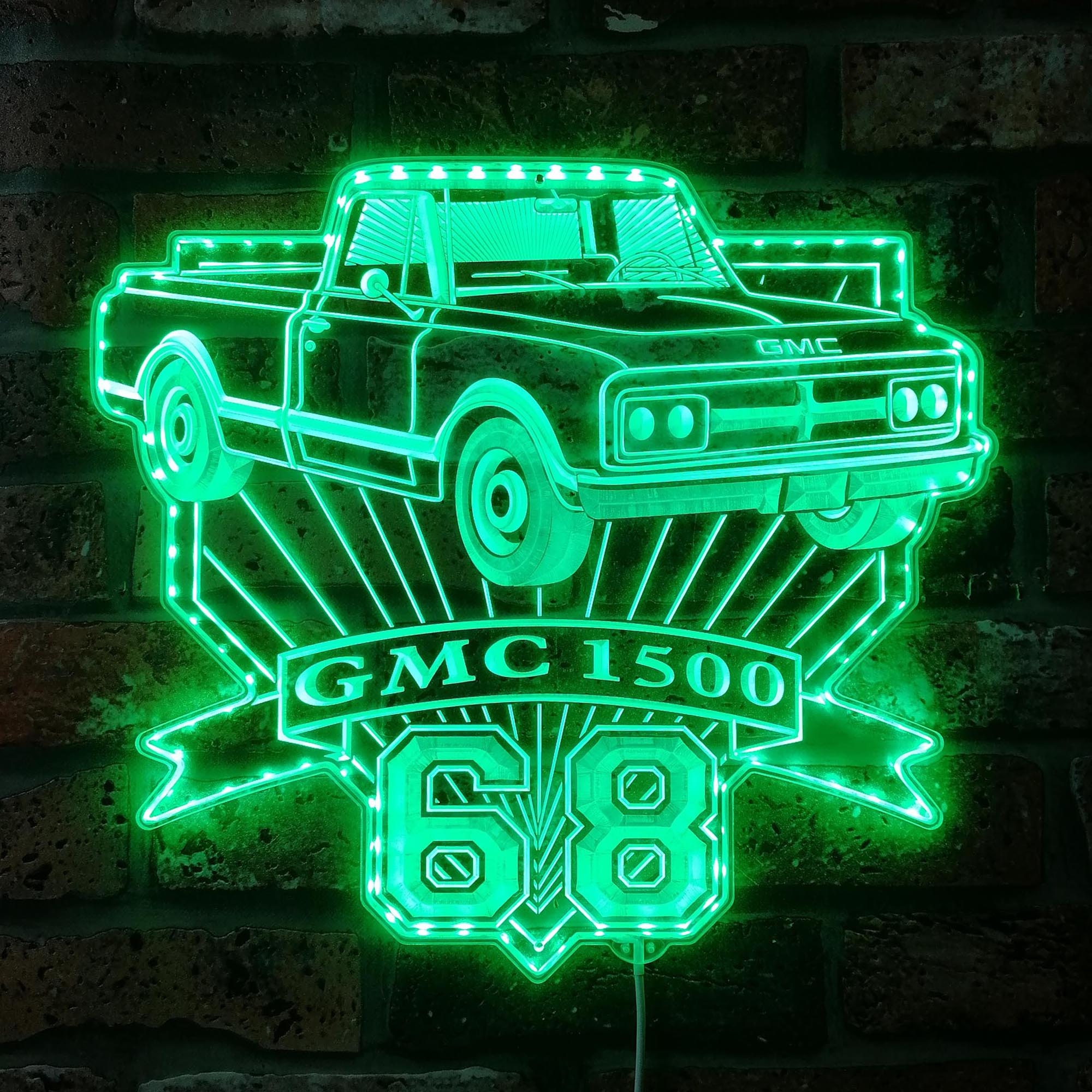 GMC 1500 1968 Dynamic RGB Edge Lit LED Sign