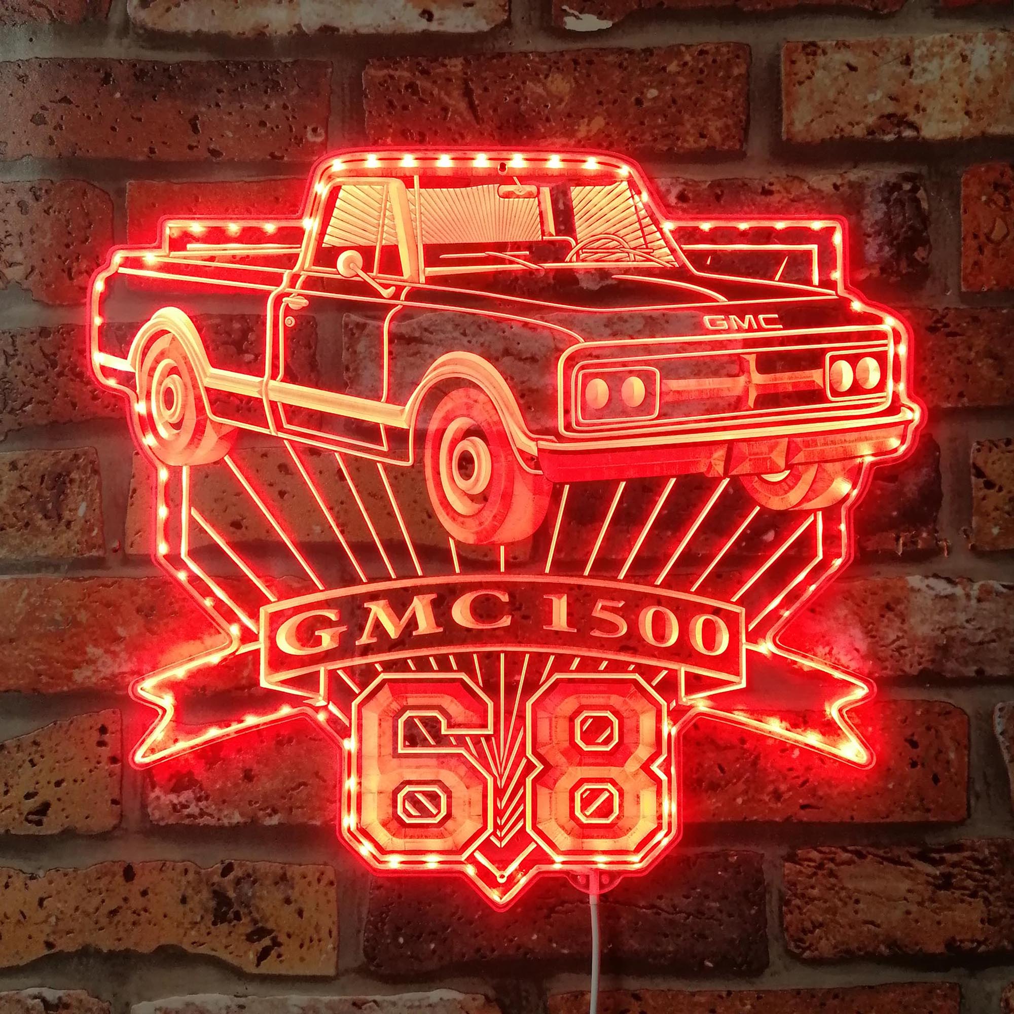 GMC 1500 1968 Dynamic RGB Edge Lit LED Sign