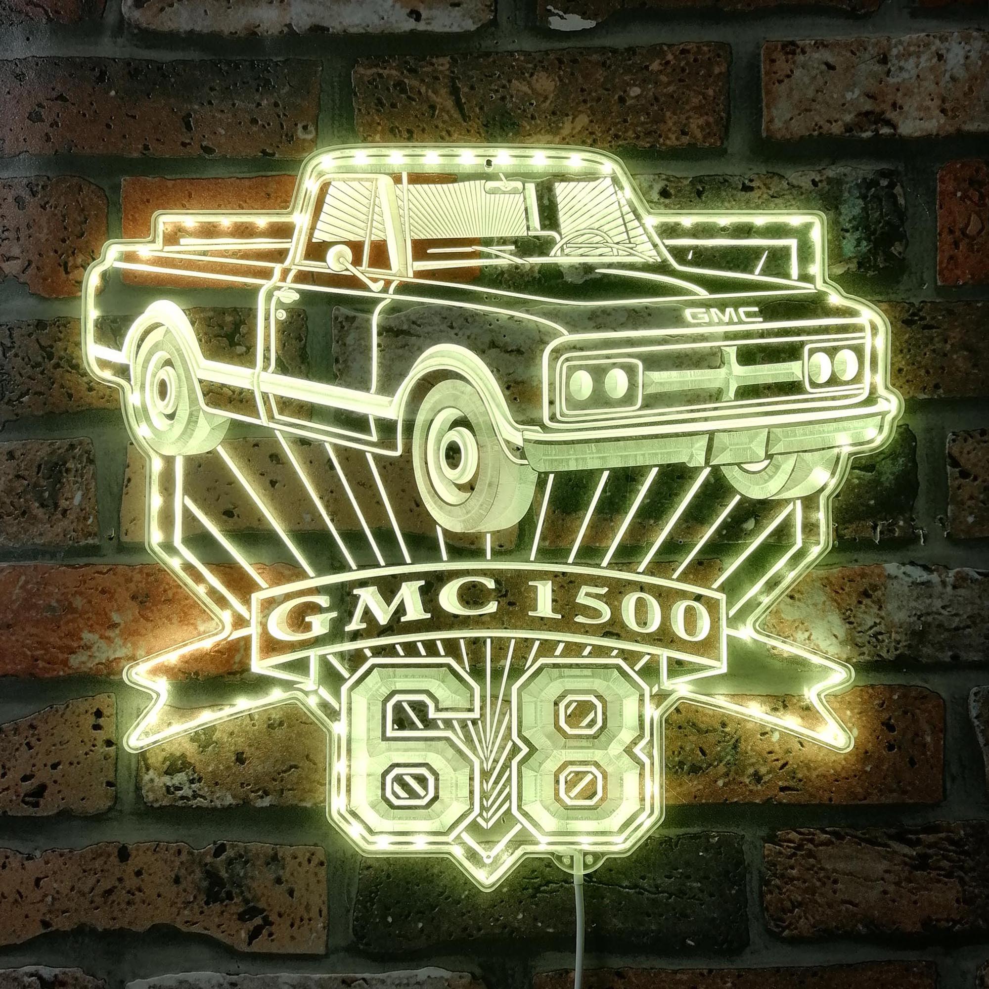 GMC 1500 1968 Dynamic RGB Edge Lit LED Sign