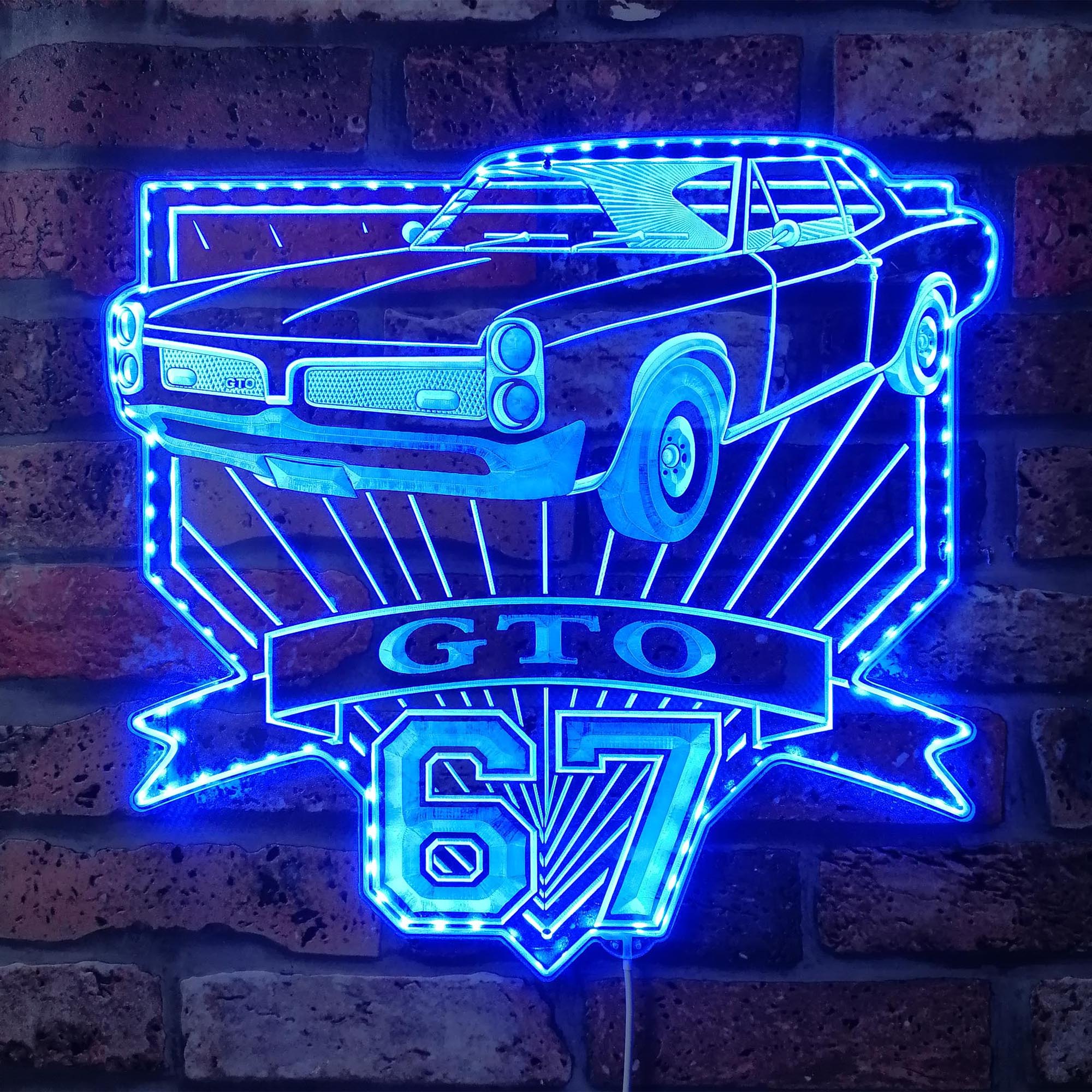 Pontiac gto 1967 Dynamic RGB Edge Lit LED Sign