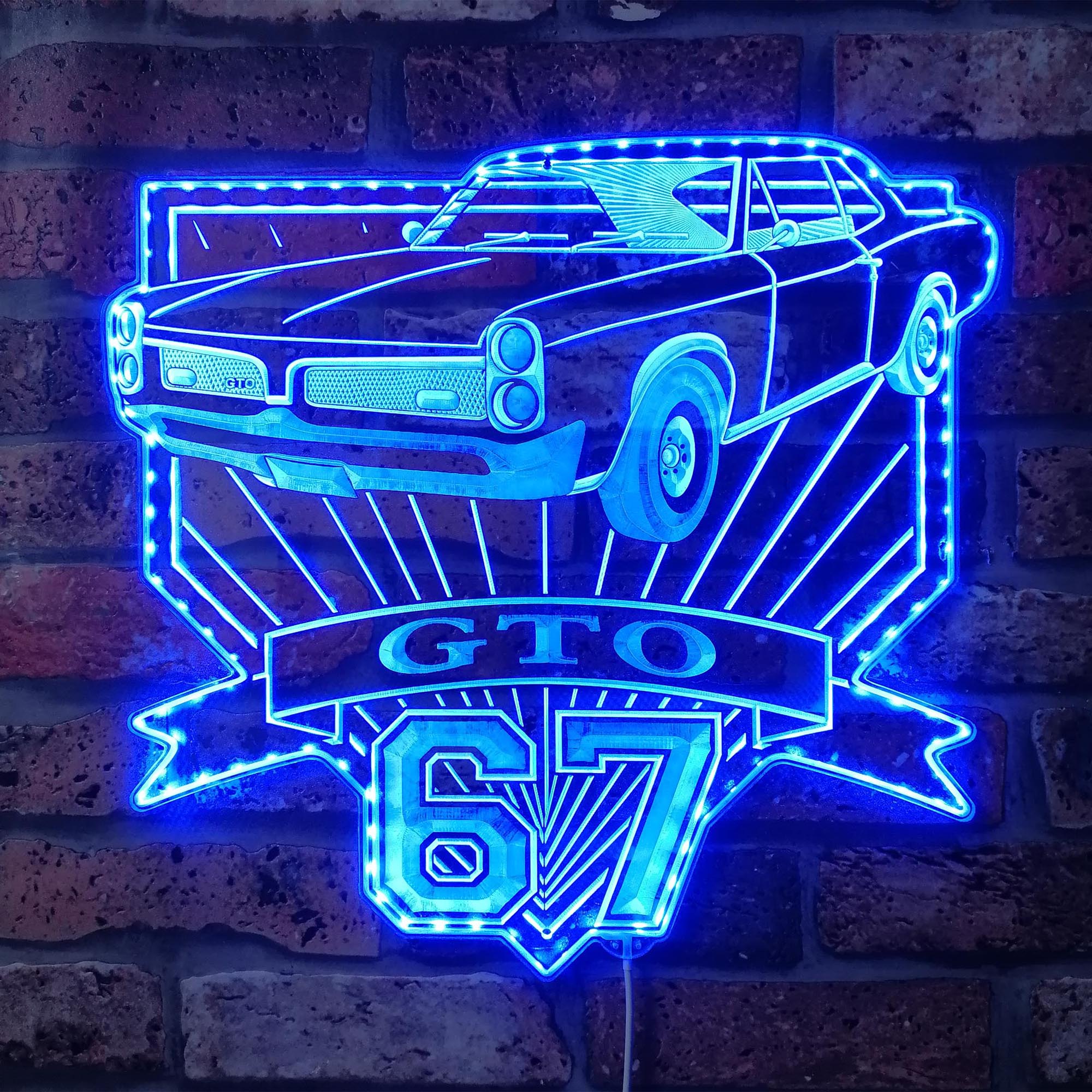 Gto Sign Pontiac gto 1967 Dynamic RGB Edge Lit LED Sign | PROLEDSIGN