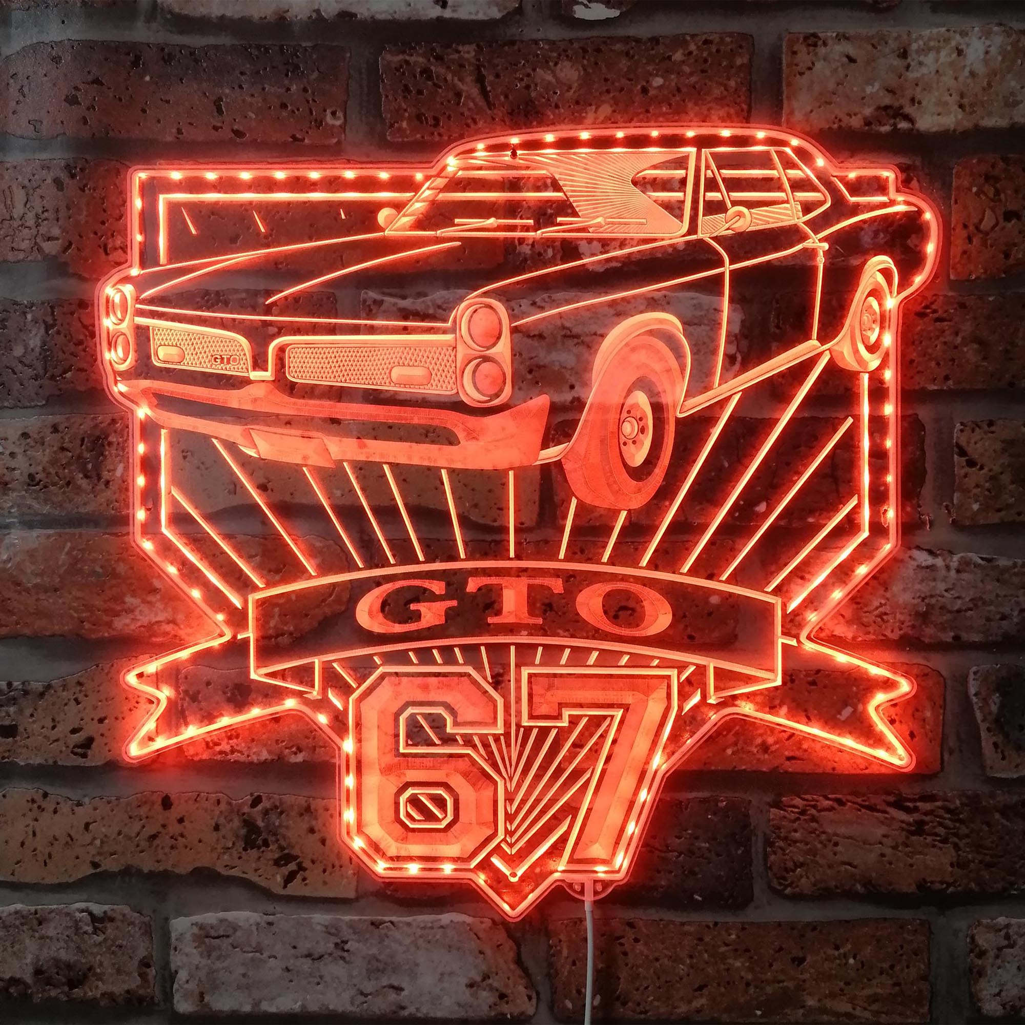 Gto Sign Pontiac gto 1967 Dynamic RGB Edge Lit LED Sign | PROLEDSIGN