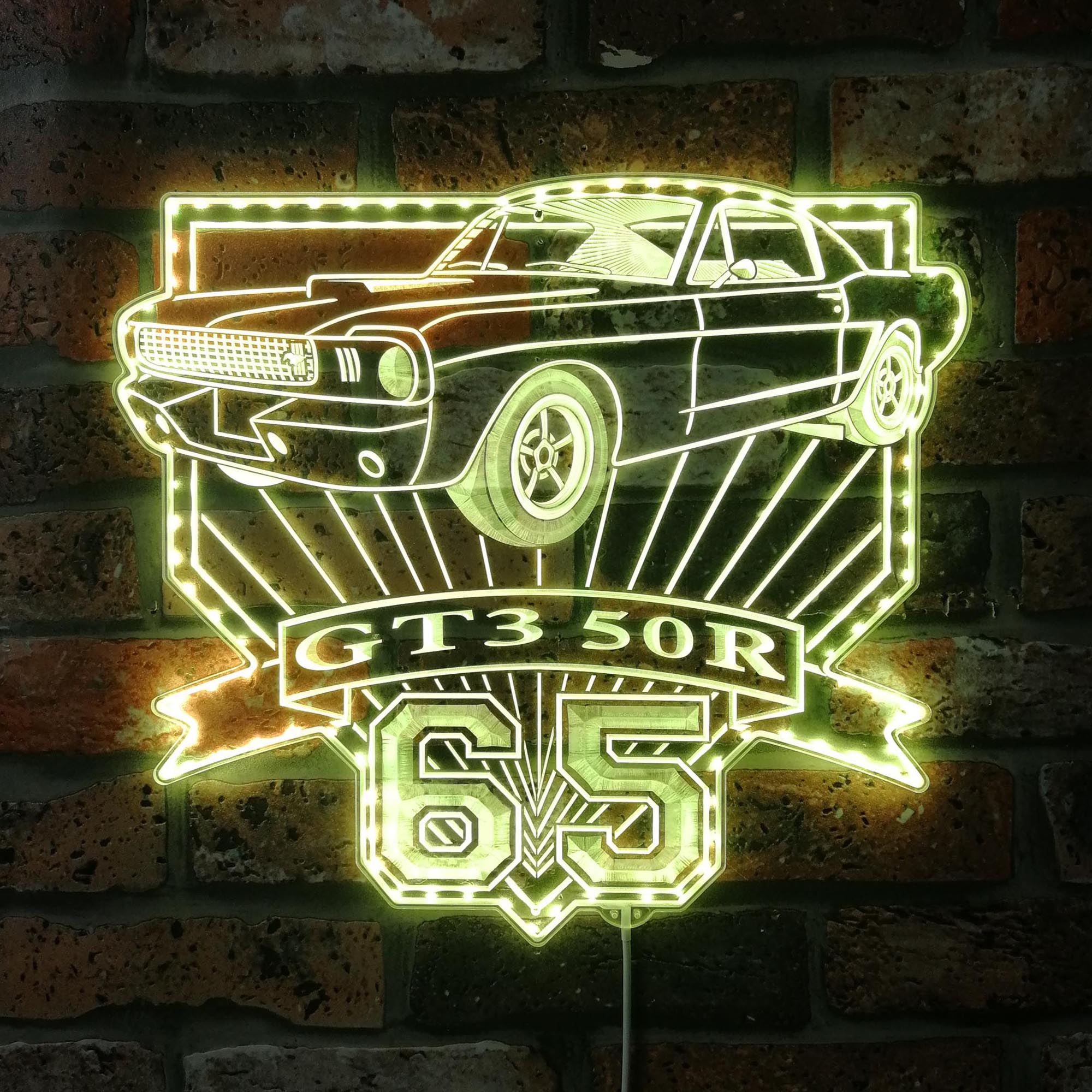 Shelby Mustang GT350R 1965 Dynamic RGB Edge Lit LED Sign