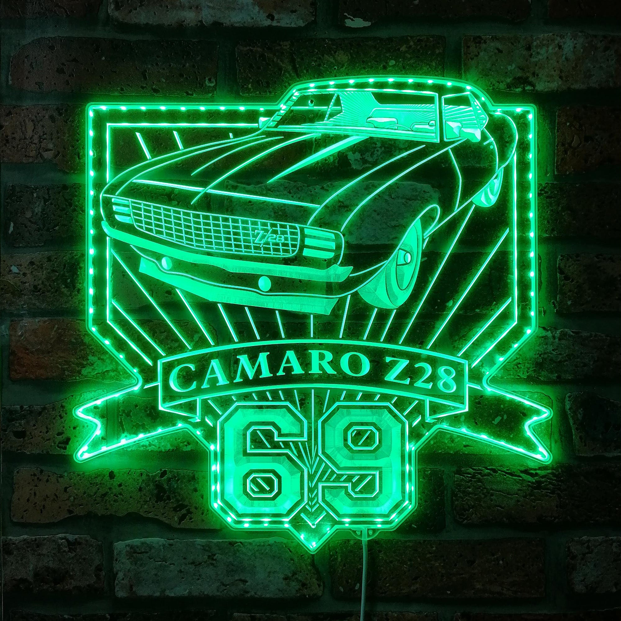 Chevrolet camaro Z/28 1969 Dynamic RGB Edge Lit LED Sign