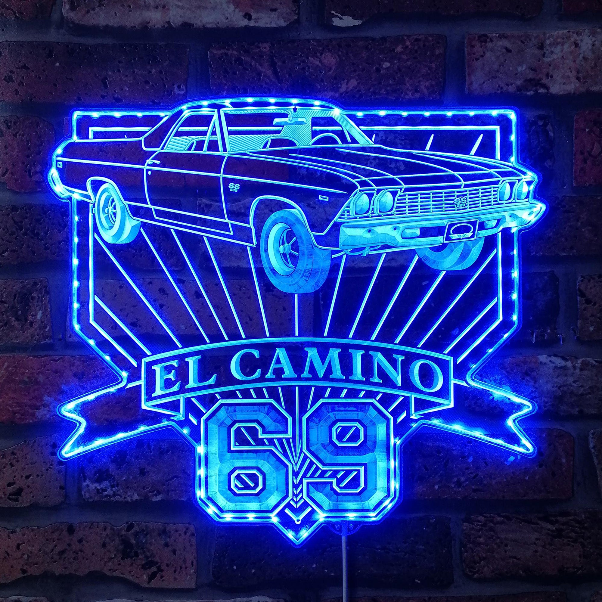 Chevrolet El Camino SS 1969 Dynamic RGB Edge Lit LED Sign