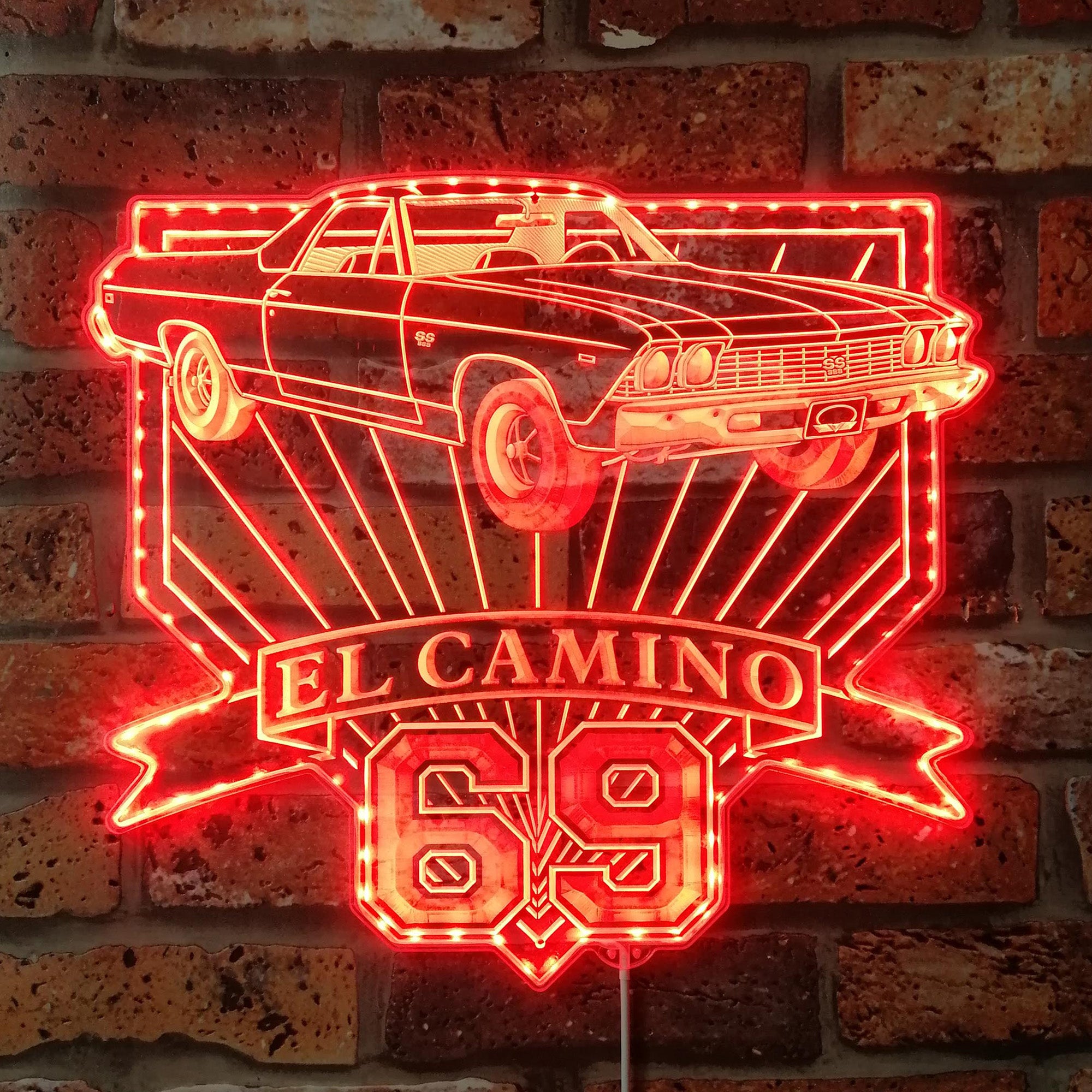 Chevrolet El Camino SS 1969 Dynamic RGB Edge Lit LED Sign