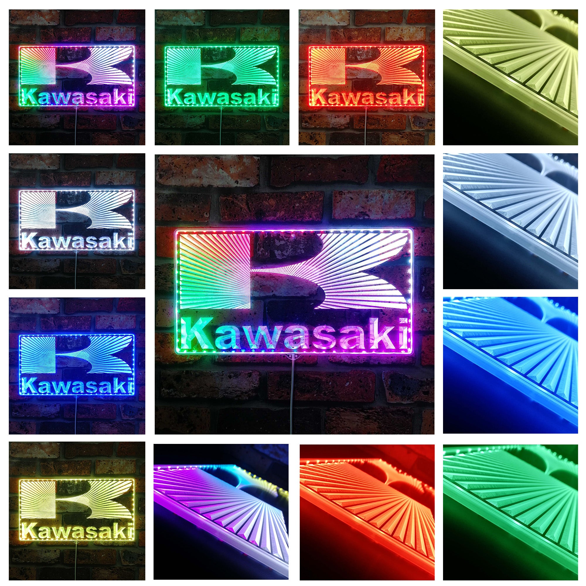 Kawasaki Dynamic RGB Edge Lit LED Sign