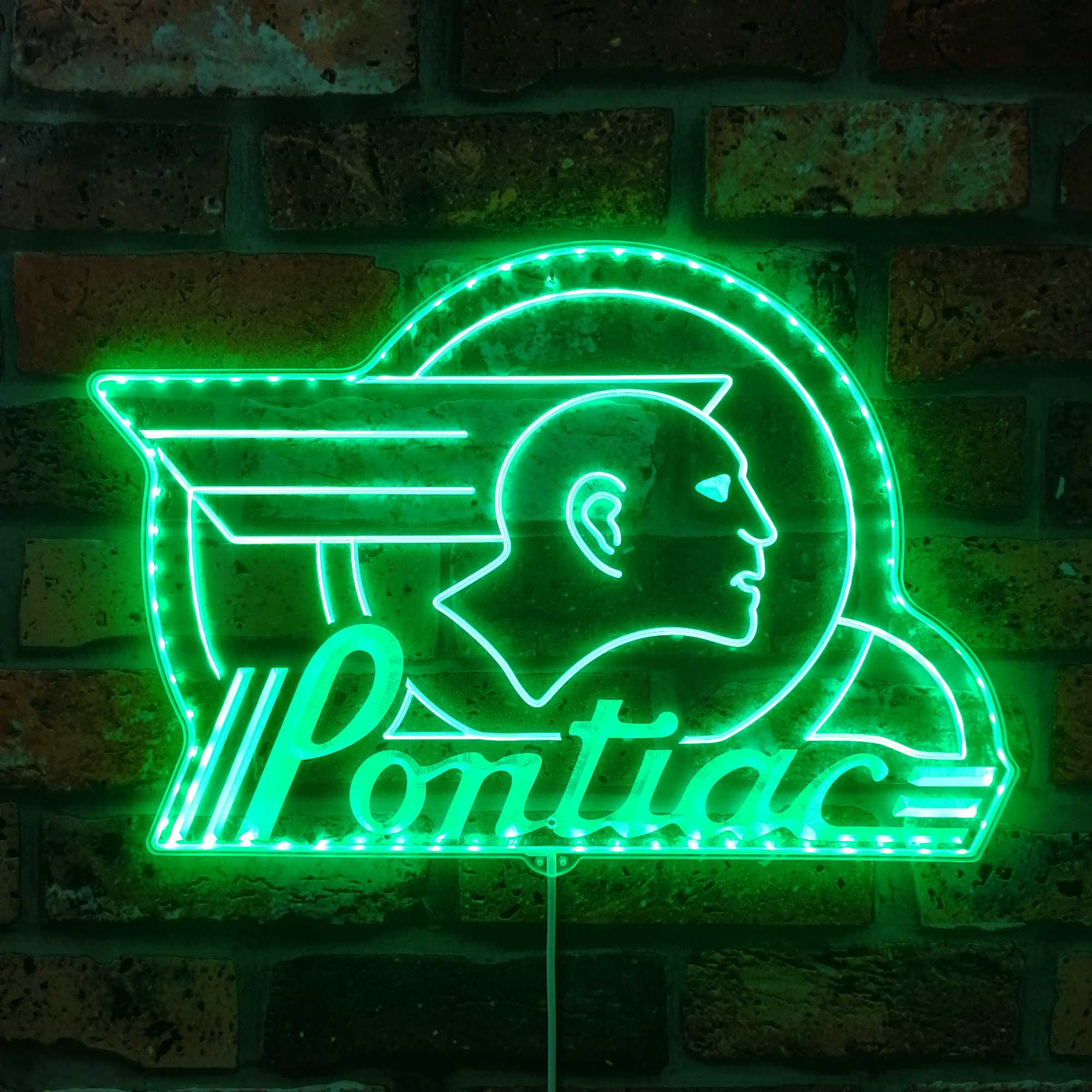 Pontiac Vintage 50s Dynamic RGB Edge Lit LED Sign