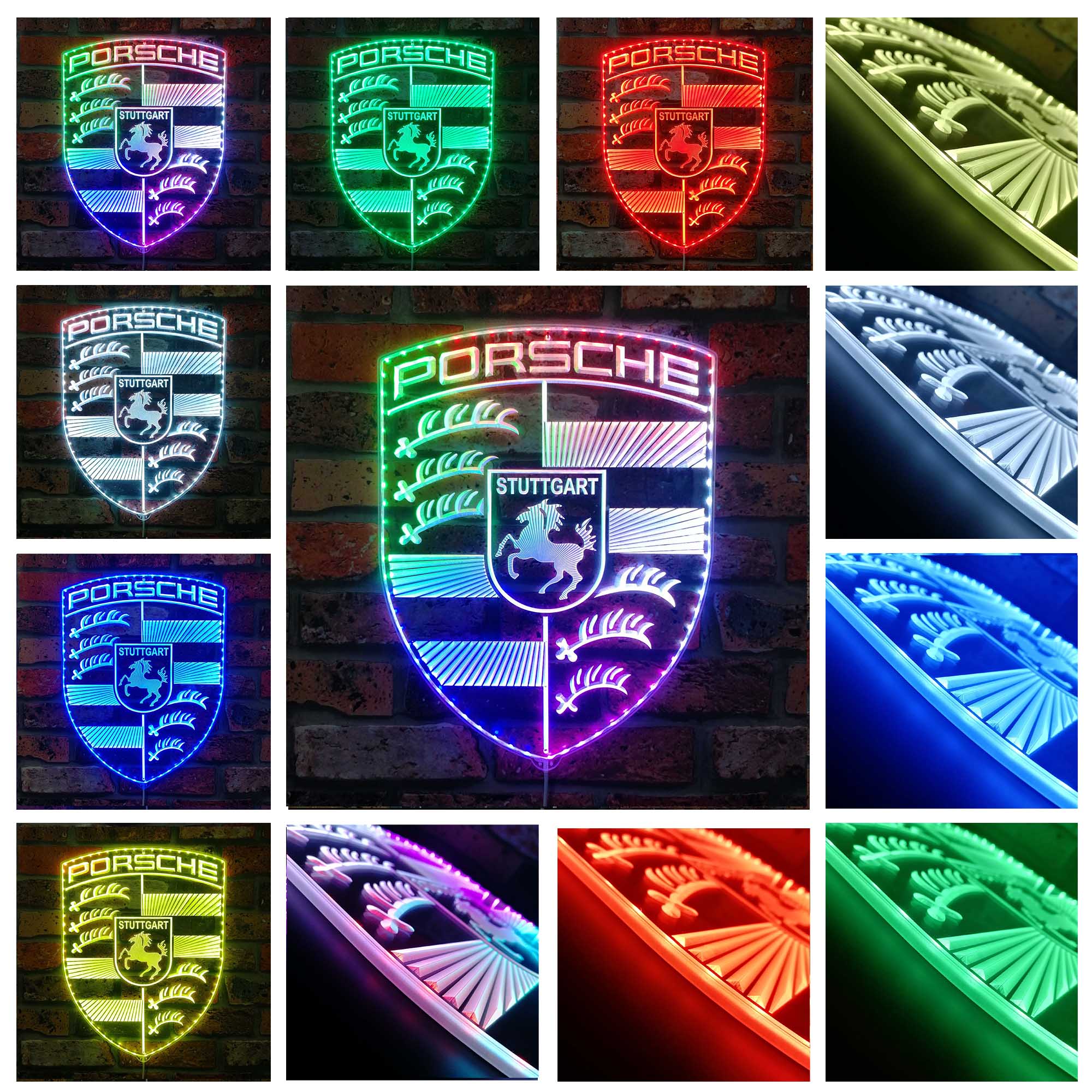 Porsche Dynamic RGB Edge Lit LED Sign