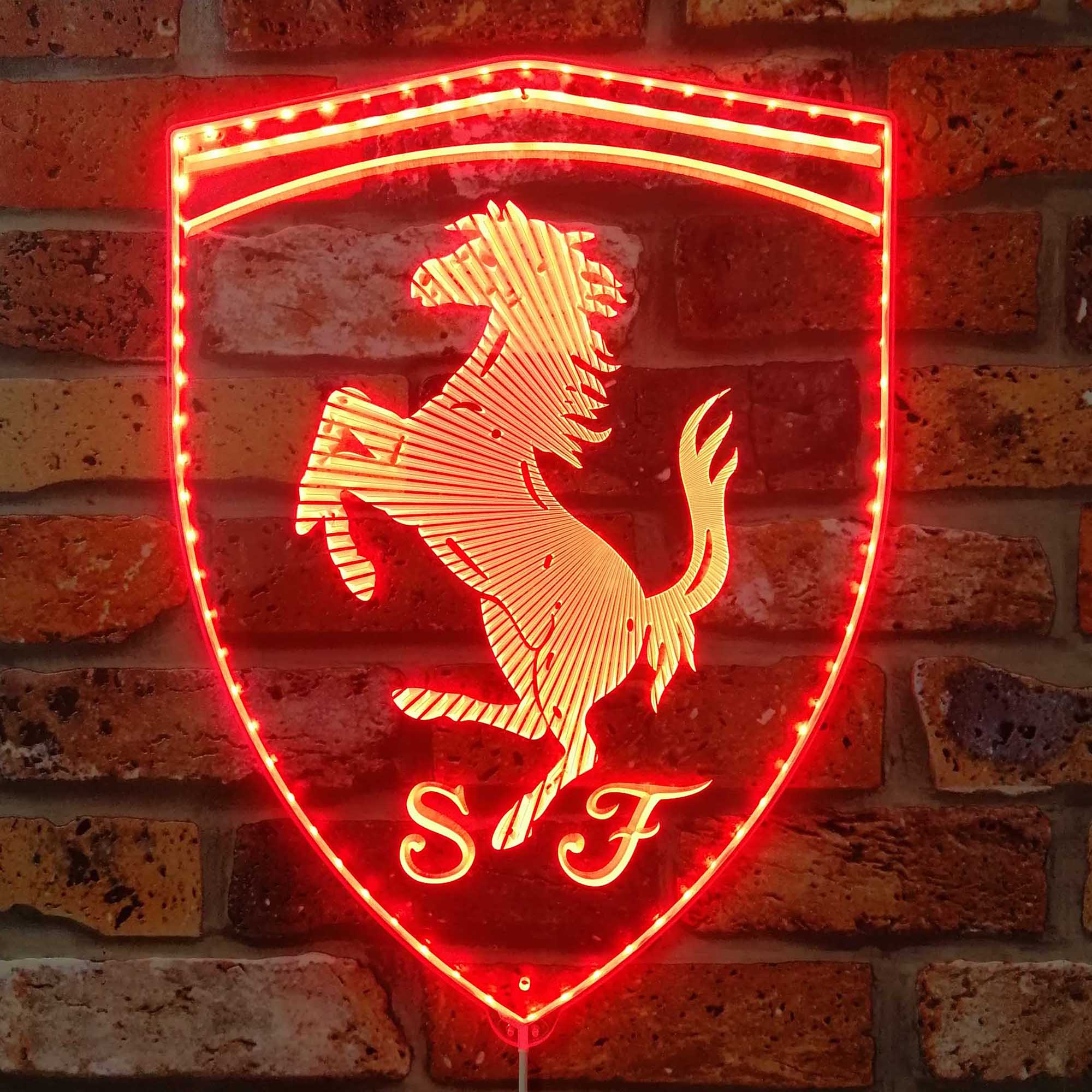 Led Cu Ferrari Scuderia Ferrari Dynamic RGB Edge Lit LED Sign | PROLEDSIGN