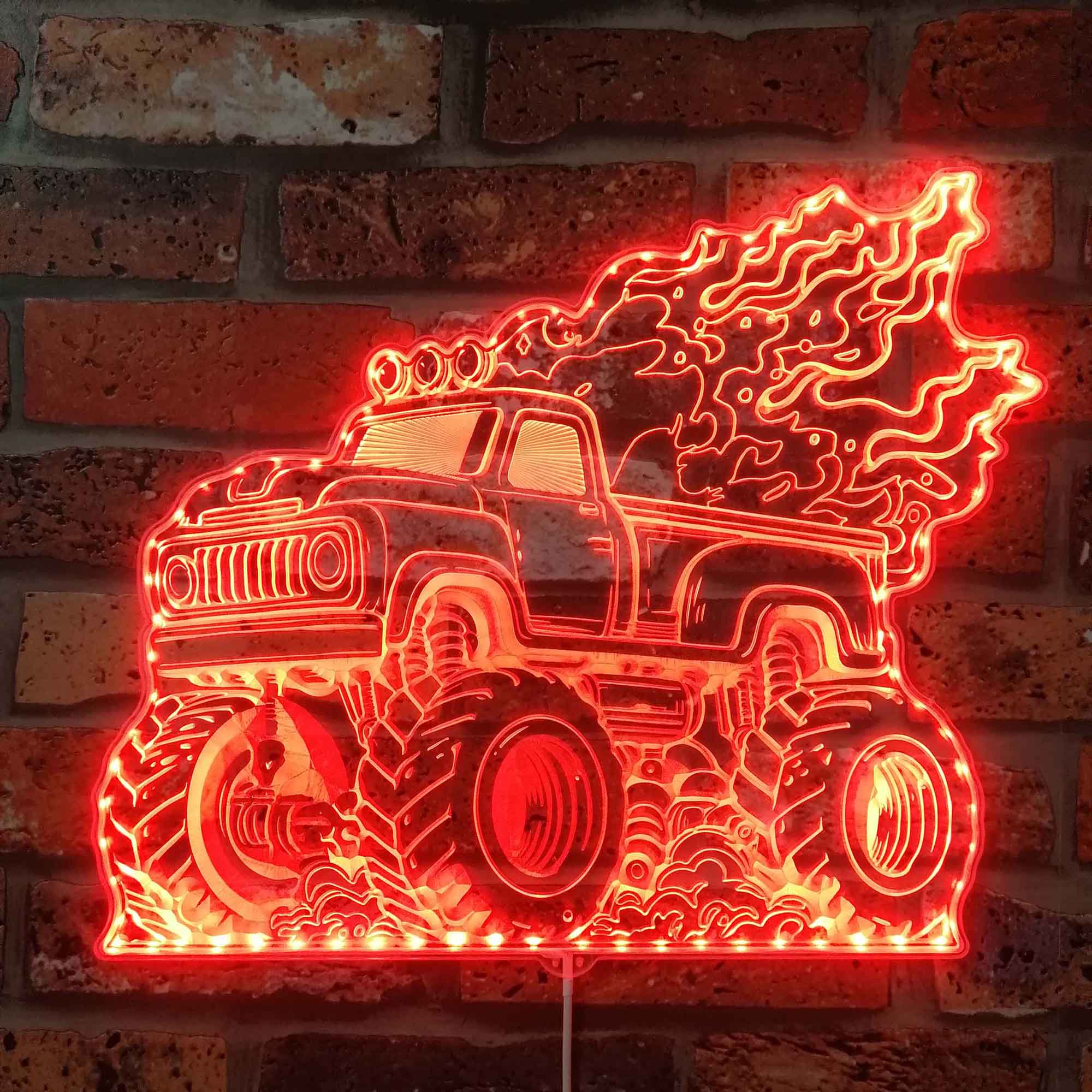 Monster Jam Truck Dynamic RGB Edge Lit LED Sign