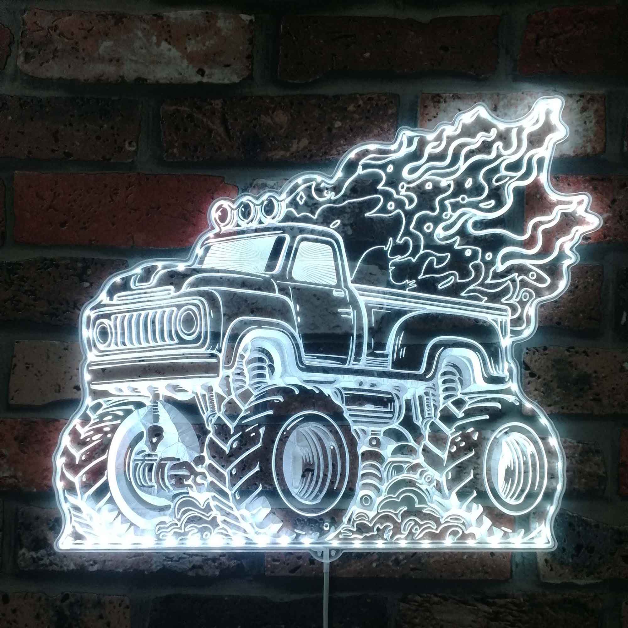 Monster Jam Truck Dynamic RGB Edge Lit LED Sign