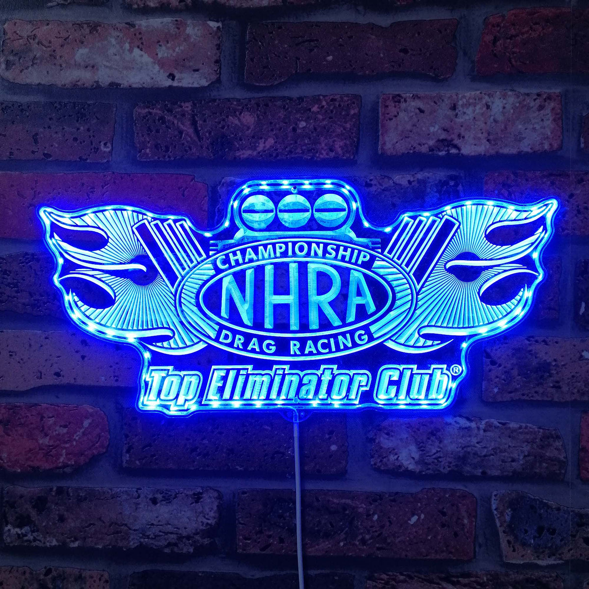 Led Racing Logo Nhra Drag Racing Dynamic RGB Edge Lit LED Sign | PROLEDSIGN
