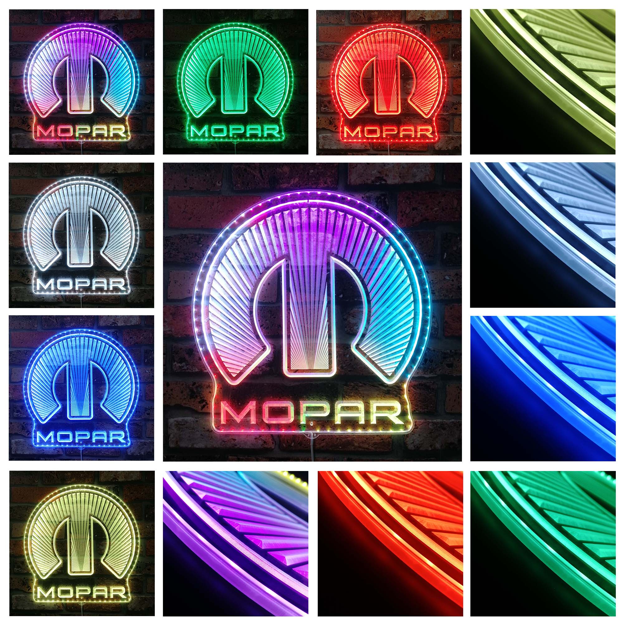Mopar Led Rope Sign Mopar Dynamic RGB Edge Lit LED Sign | PROLEDSIGN