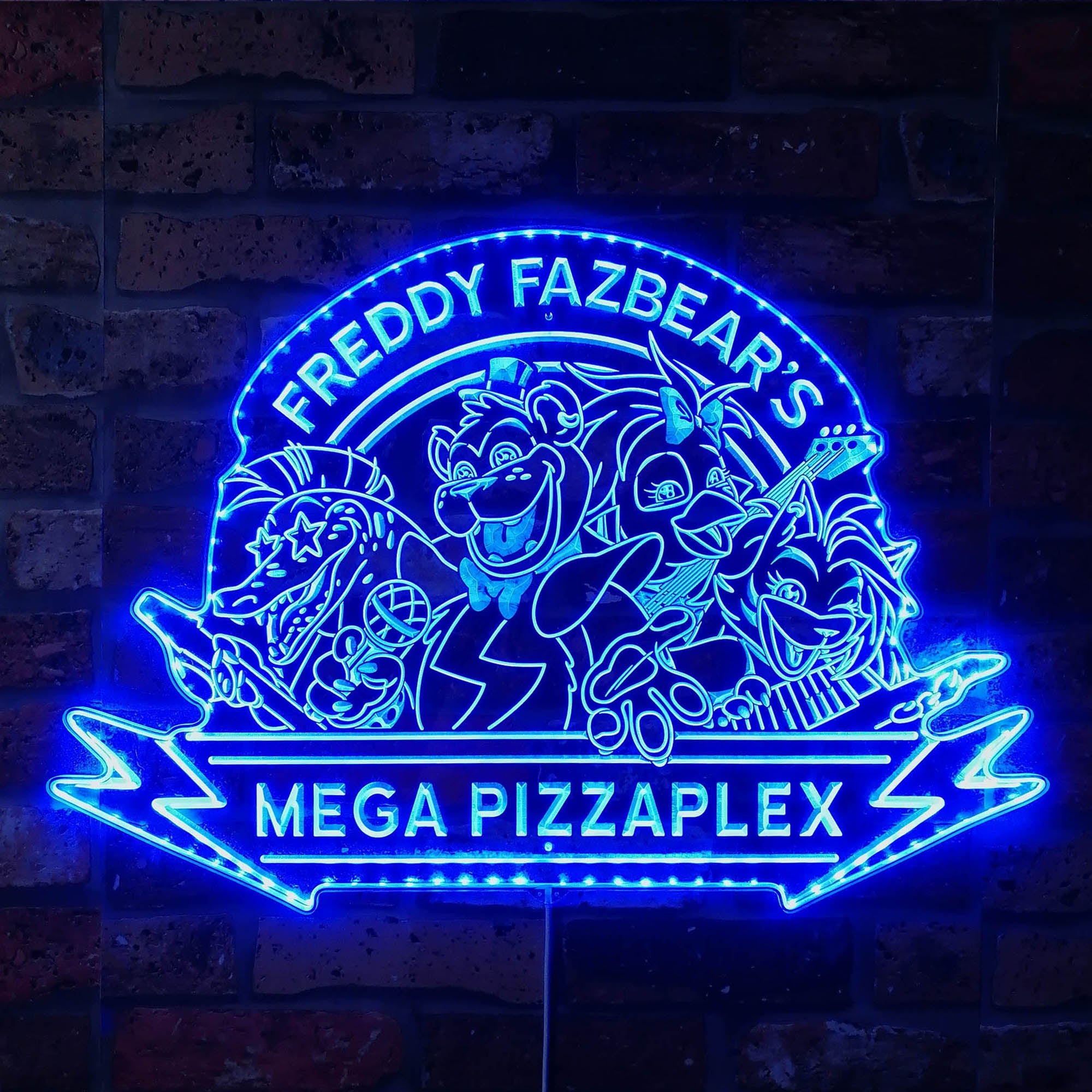 Five Nights at Freddys Fazbear's Pizza Dynamic RGB Edge Lit LED Sign