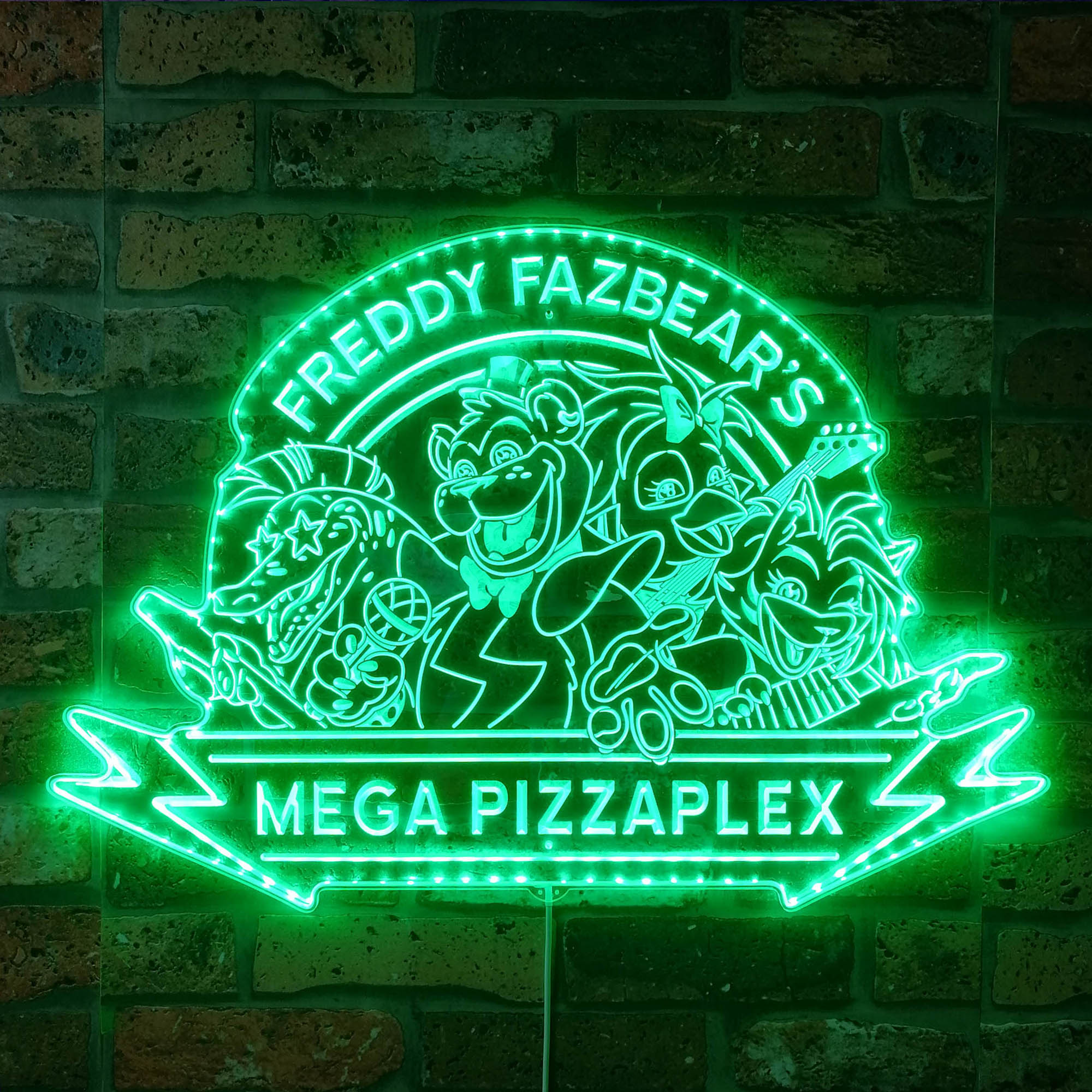 Five Nights at Freddys Fazbear's Pizza Dynamic RGB Edge Lit LED Sign