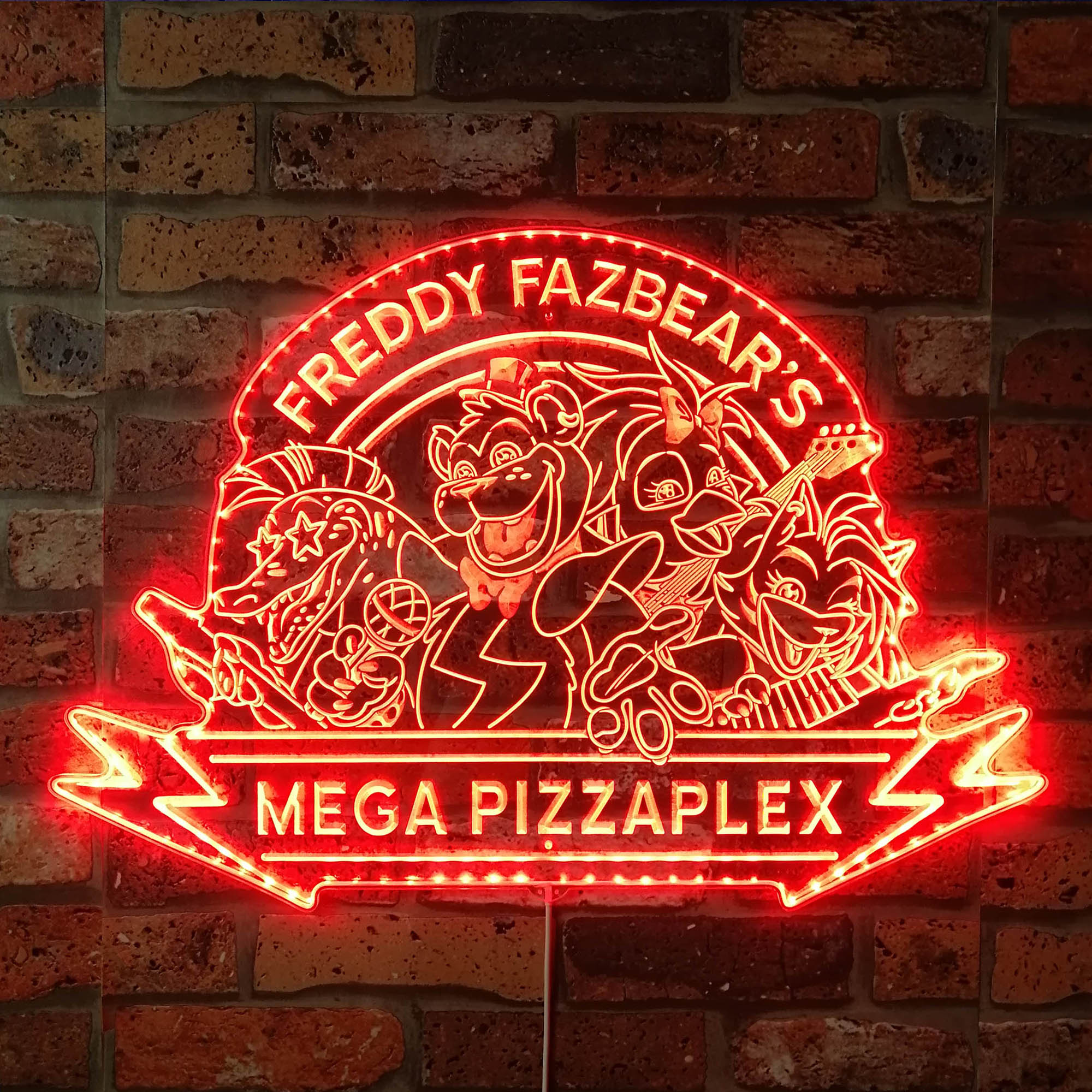 Five Nights at Freddys Fazbear's Pizza Dynamic RGB Edge Lit LED Sign