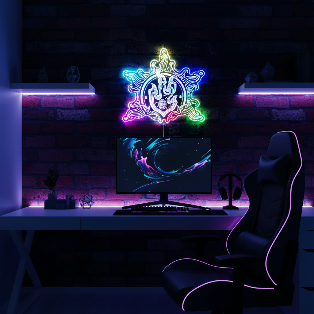 Baldur's Gate 3 Sorcerer Logo Neon RGB Edge Lit LED Sign