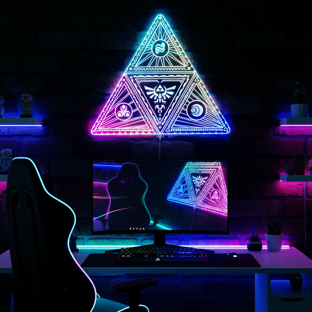 Legend of Zelda Triforce Neon RGB Edge Lit LED Sign