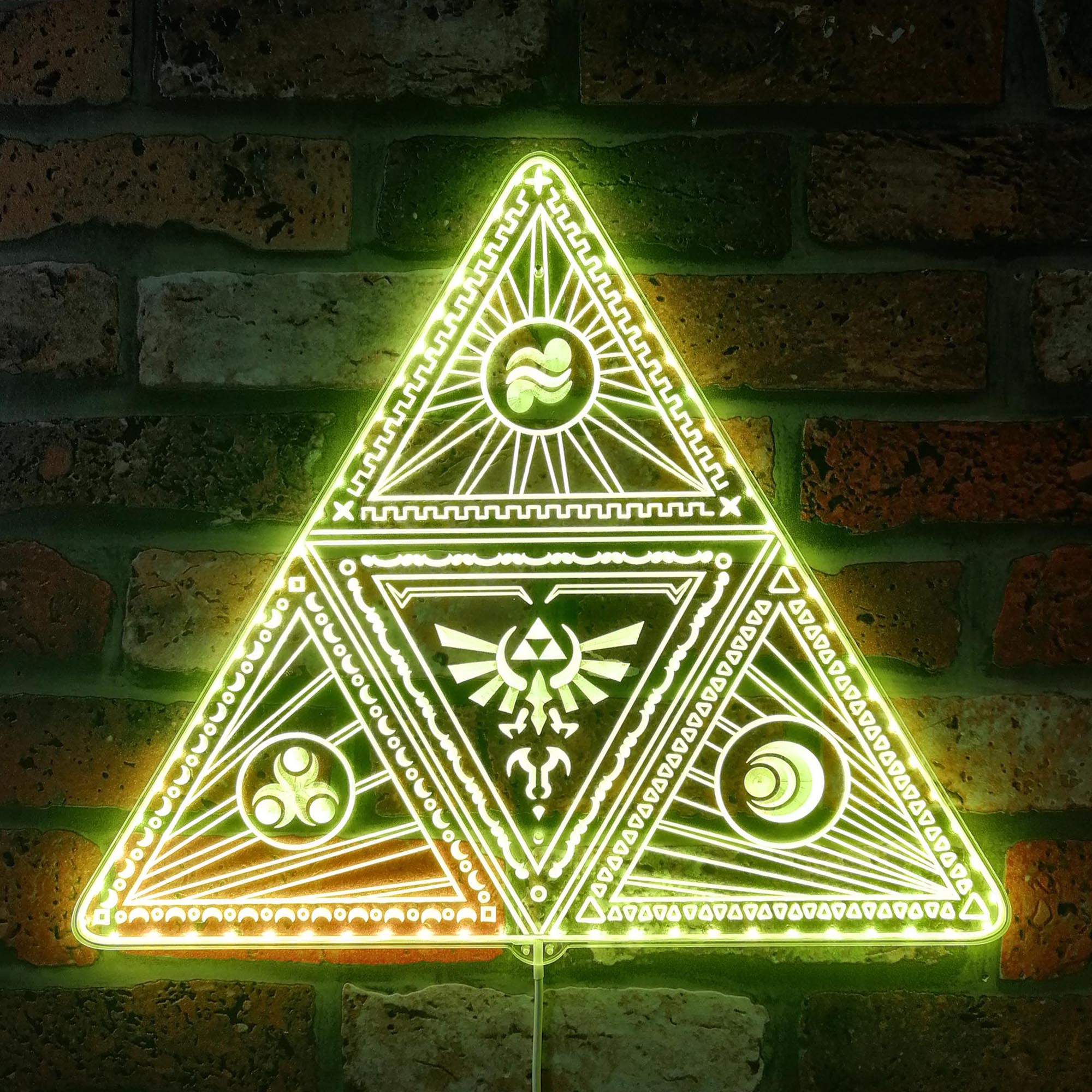 Legend of Zelda Triforce Dynamic RGB Edge Lit LED Sign