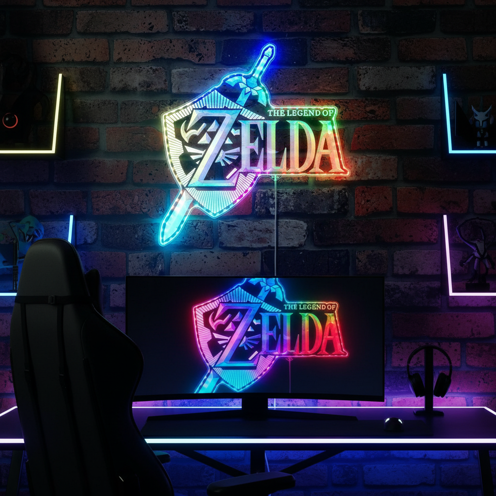 Legend of Zelda Neon RGB Edge Lit LED Sign