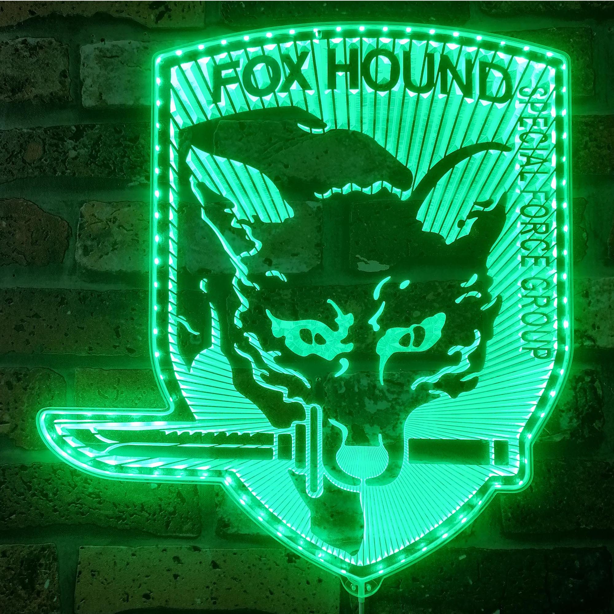 Metal Gear Fox Hound Dynamic RGB Edge Lit LED Sign