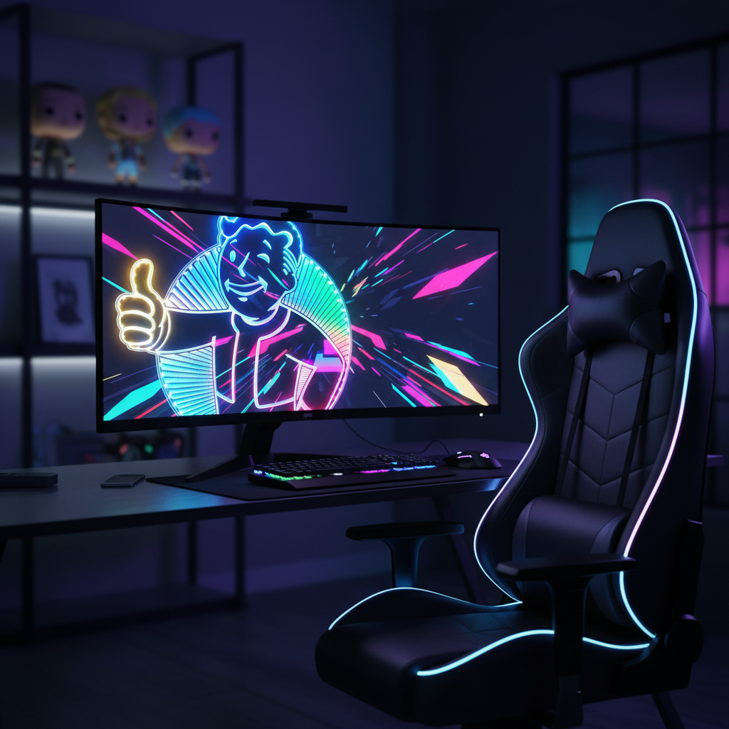 Vault Boy Fallout Neon RGB Edge Lit LED Sign