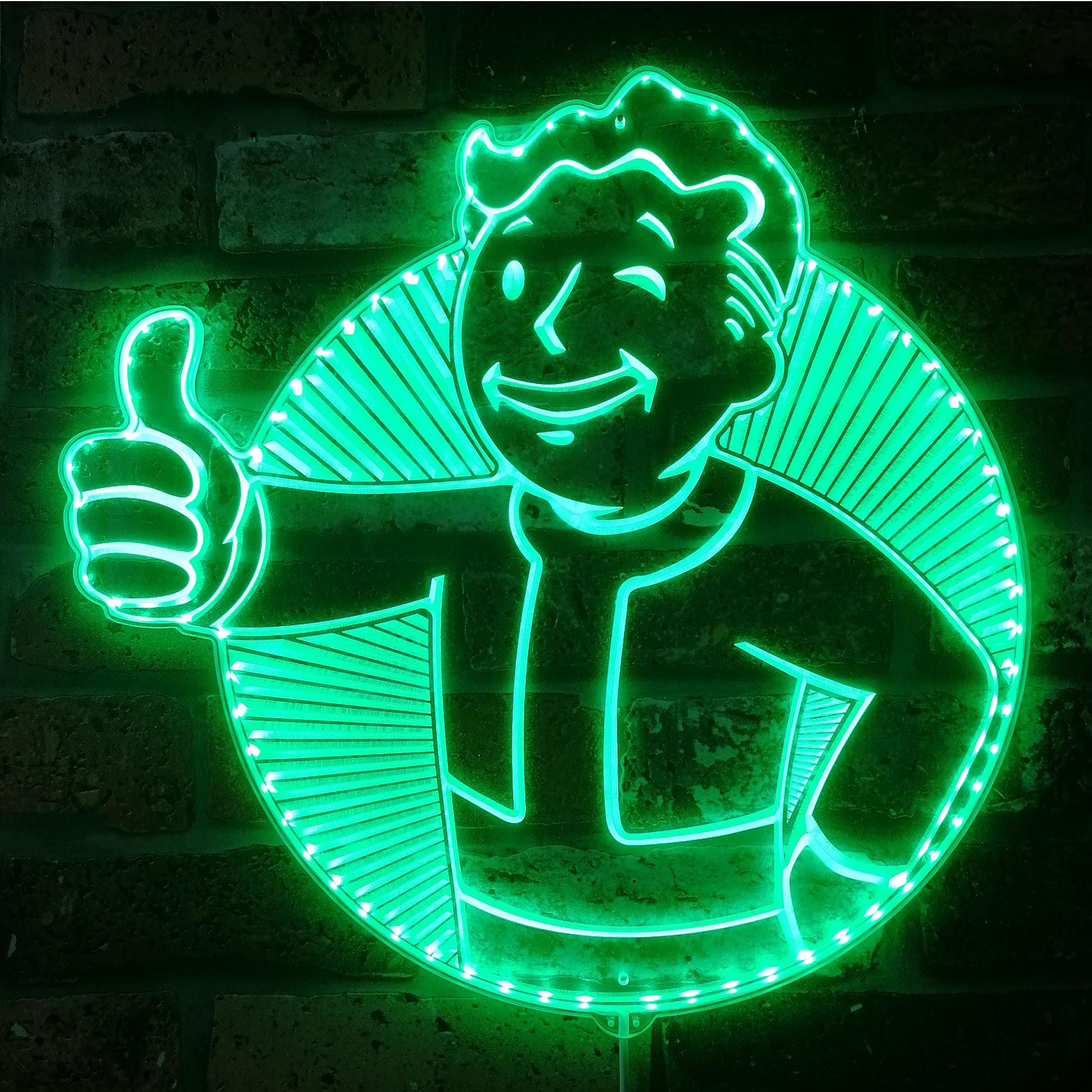 Vault Boy Fallout Dynamic RGB Edge Lit LED Sign