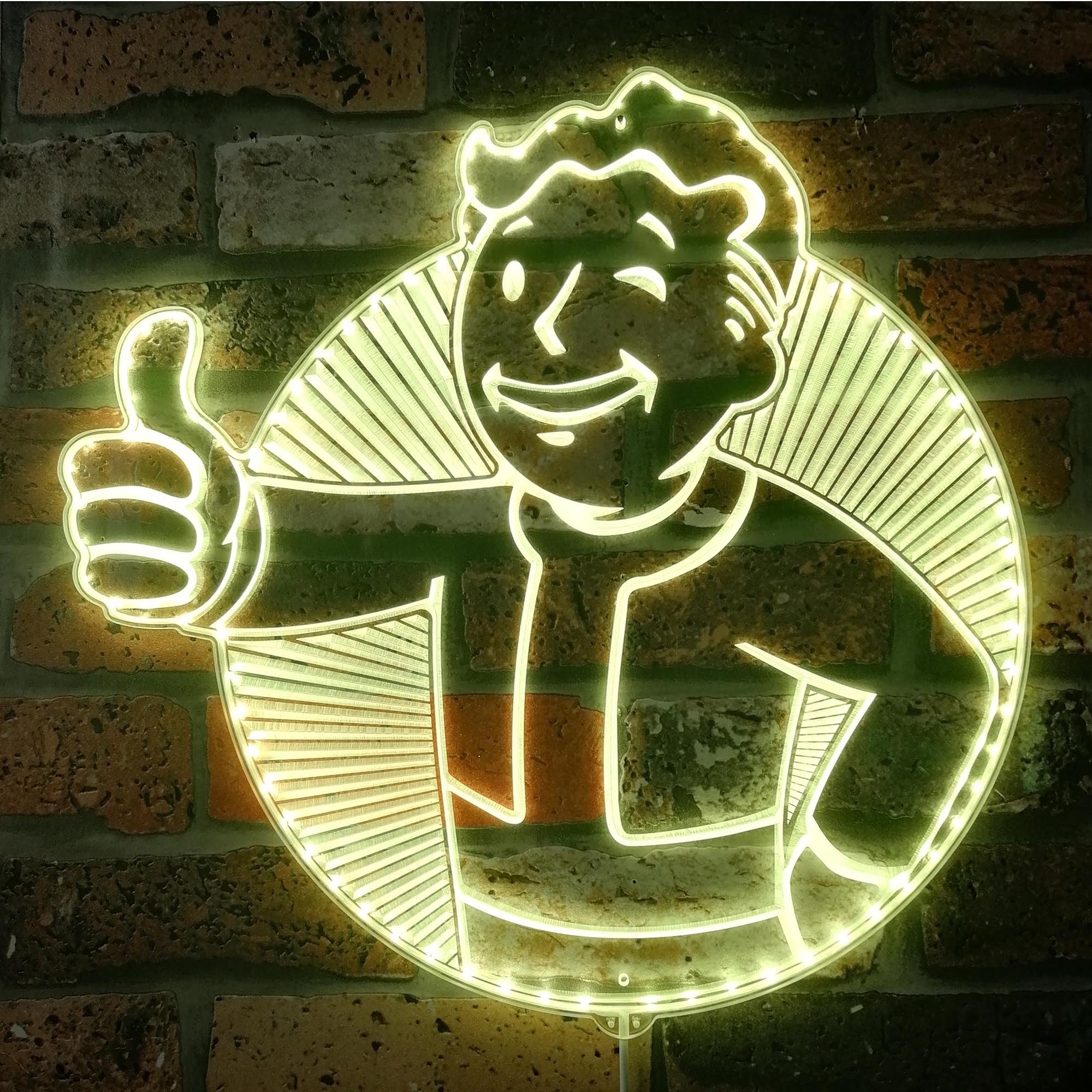 Vault Boy Fallout Dynamic RGB Edge Lit LED Sign