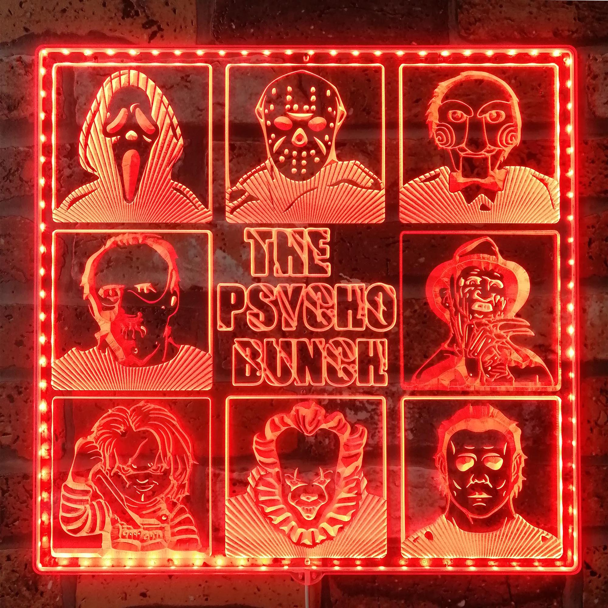 Psycho Sign The Psycho Bunch Dynamic RGB Edge Lit LED Sign | LEDLABCAVE