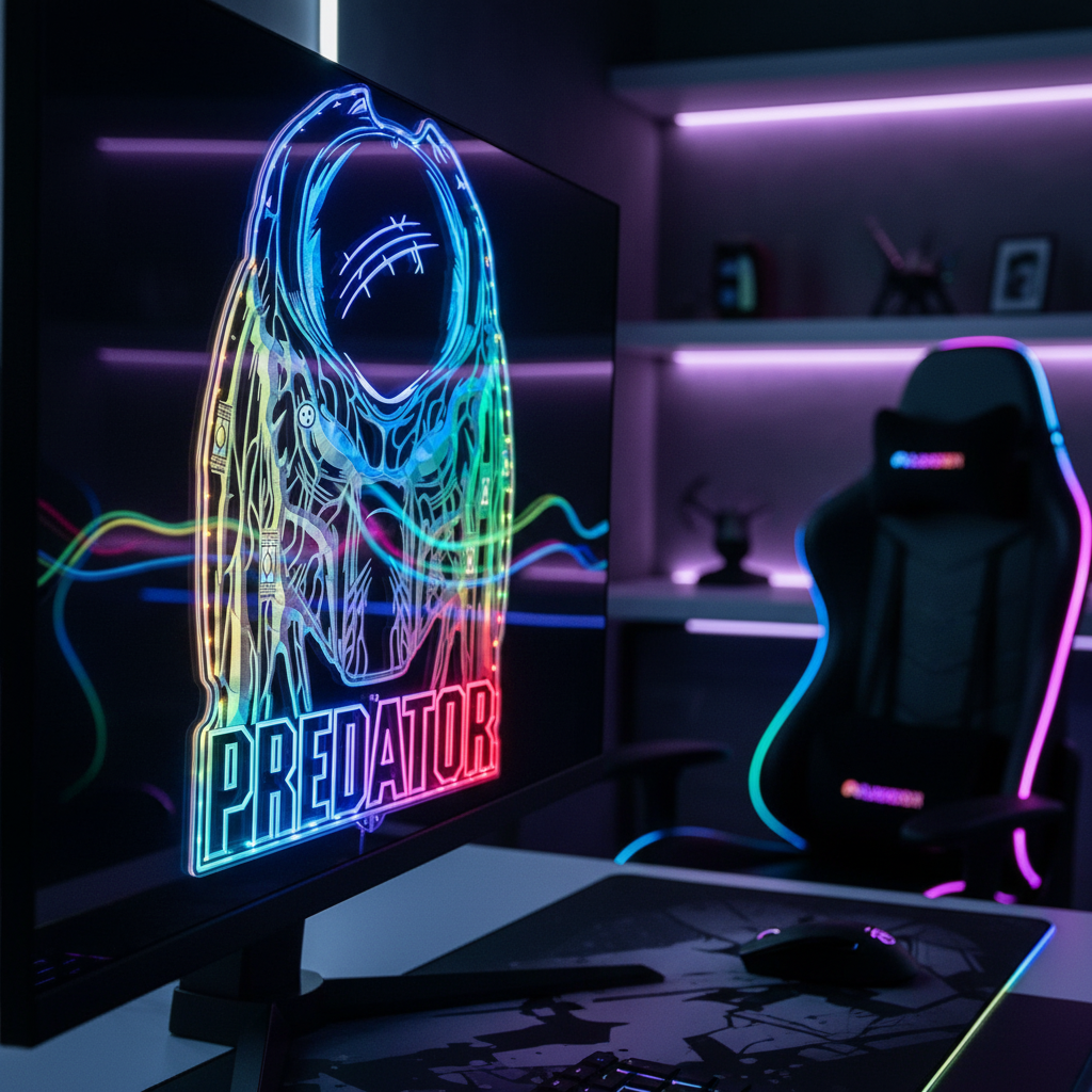 Predator Led Predator Dynamic RGB Edge Lit LED Sign | LEDLABCAVE