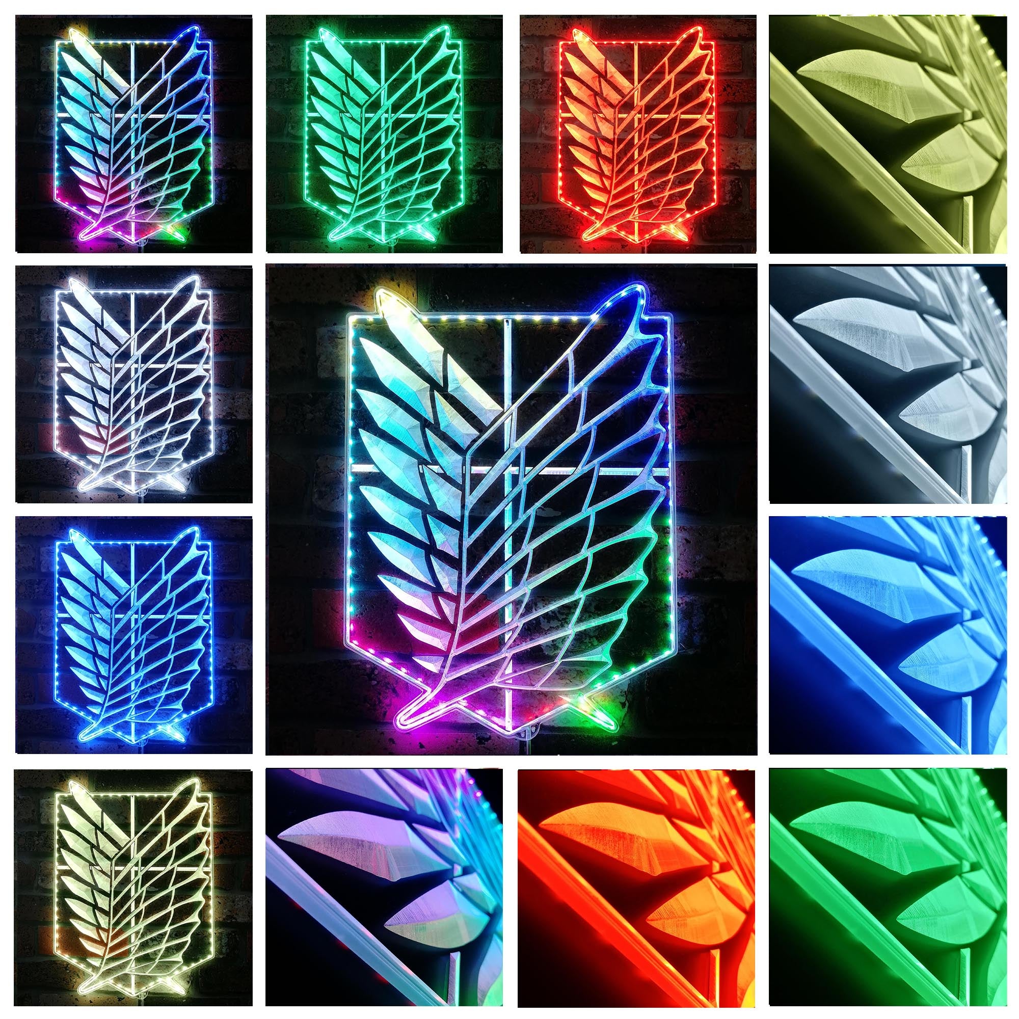 Attack on Titan Wings of Freedom Neon RGB Edge Lit LED Sign