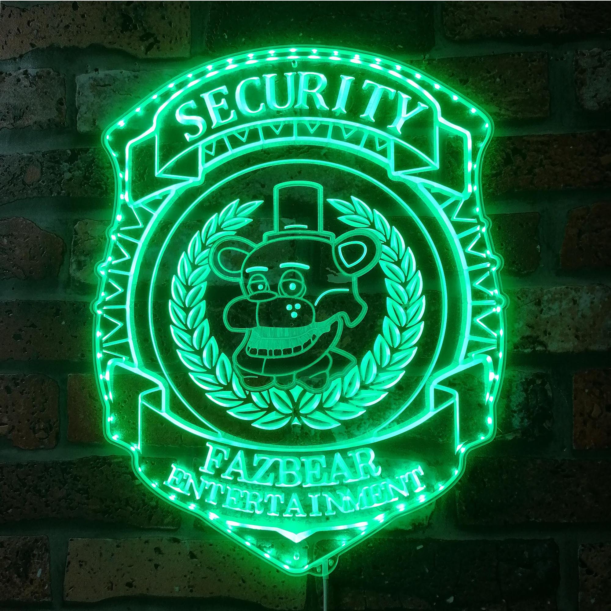 Five Nights At Freddy's Security Badge Dynamic RGB Edge Lit LED Sign