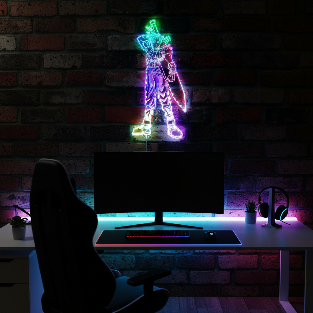 Final Fantasy Cloud Neon RGB Edge Lit LED Sign