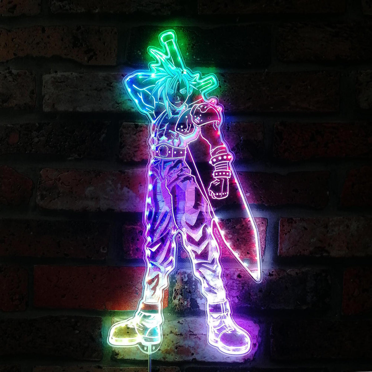 Final Fantasy Cloud Dynamic RGB Edge Lit LED Sign | LEDLABCAVE